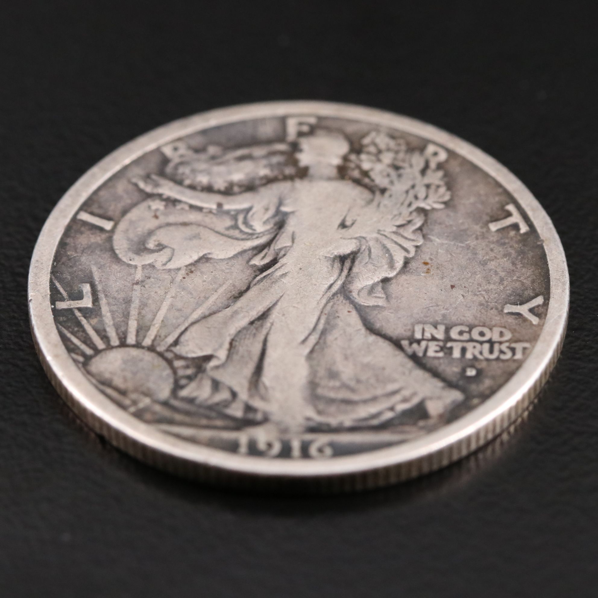 1916-D Walking Liberty Silver Half Dollar
