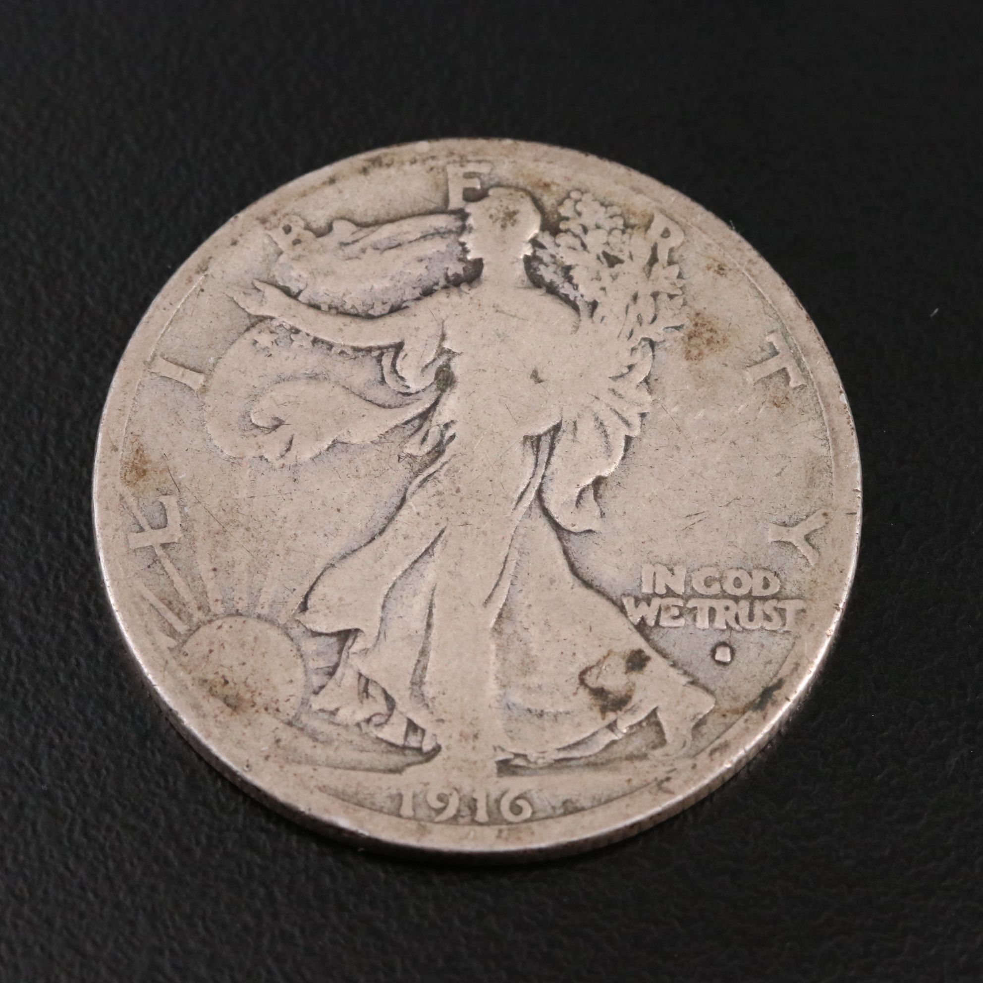 1916-S Walking Liberty Silver Half Dollar
