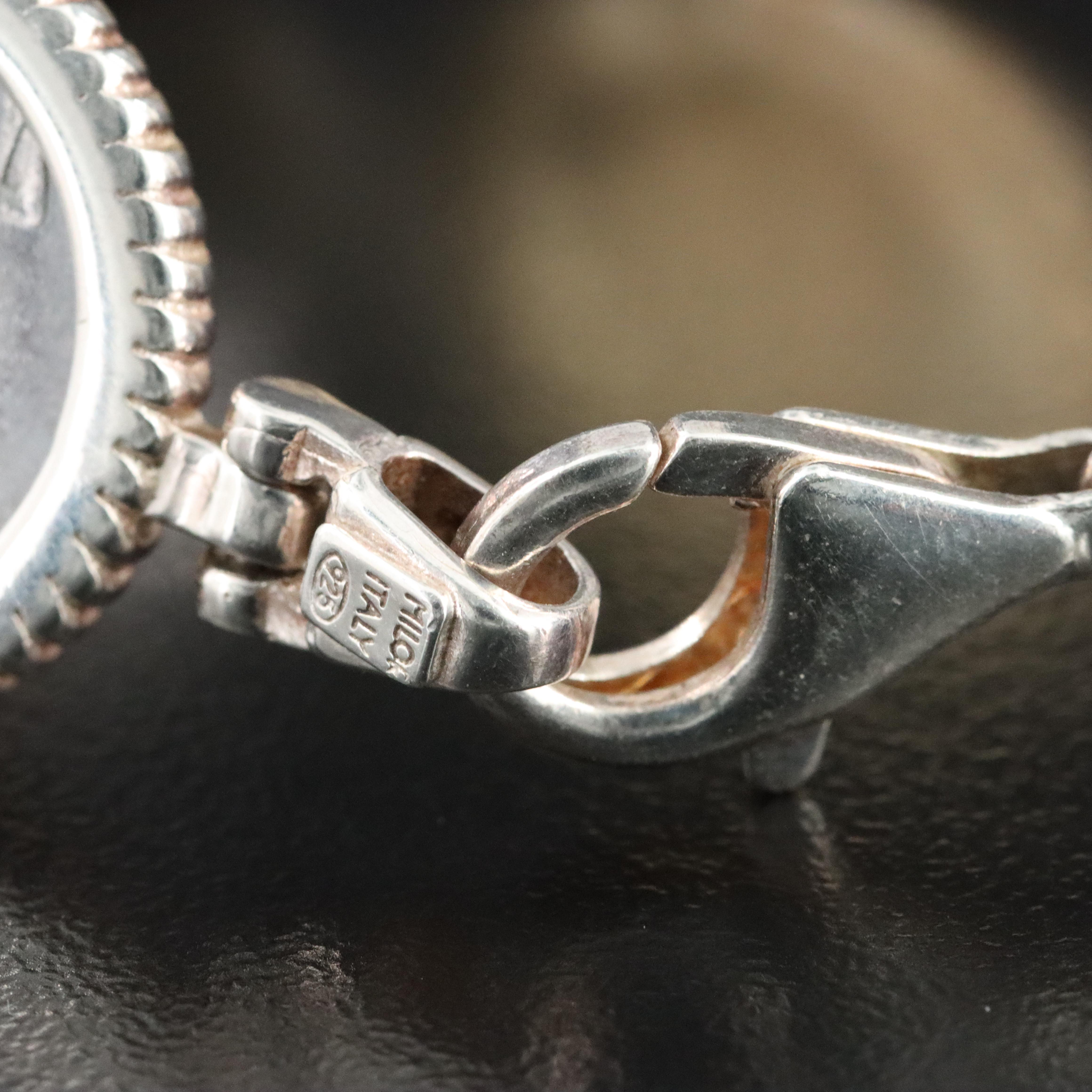 Italian Sterling Bracelet with Italian Lyre Coins