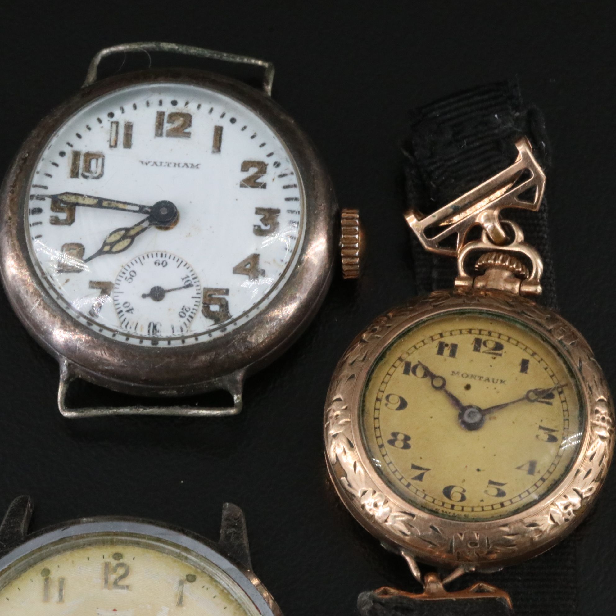 Vintage Stem Wind Watch Selection Featuring Waltham in Sterling Case