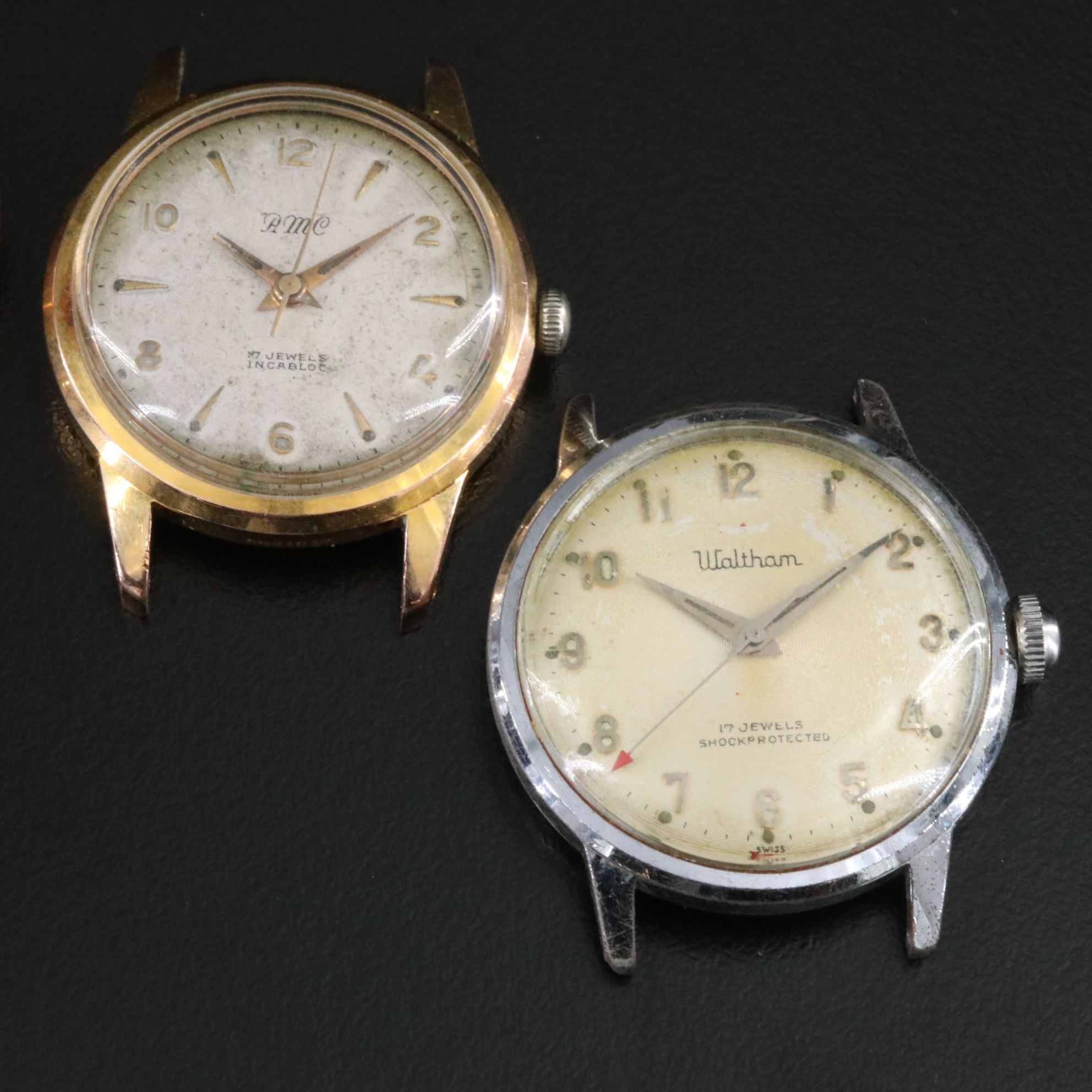 Vintage Stem Wind Watch Selection Featuring Waltham in Sterling Case