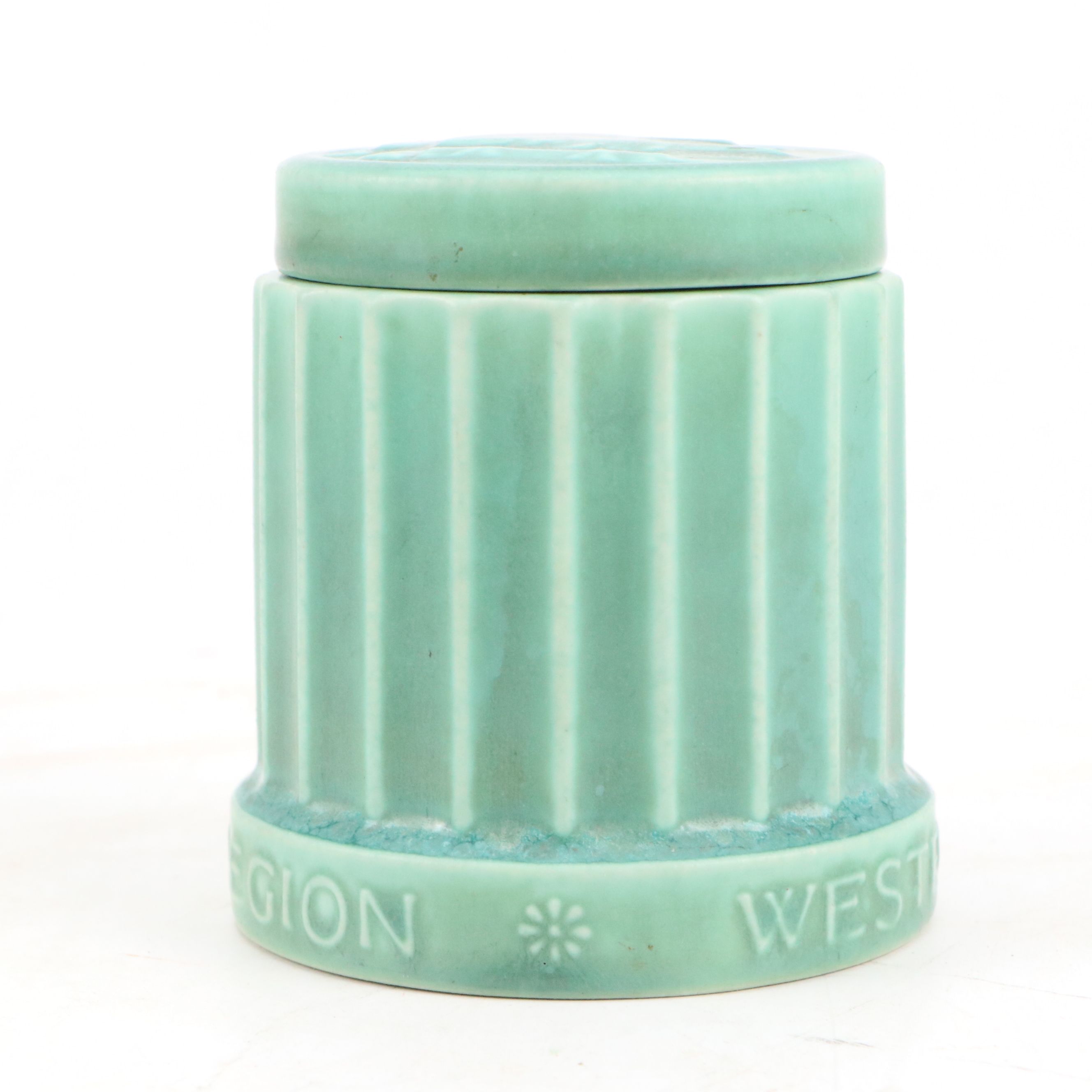 Rookwood Pottery Western and Southern Legion Box and Bull Ashtray, 1930s–1940s