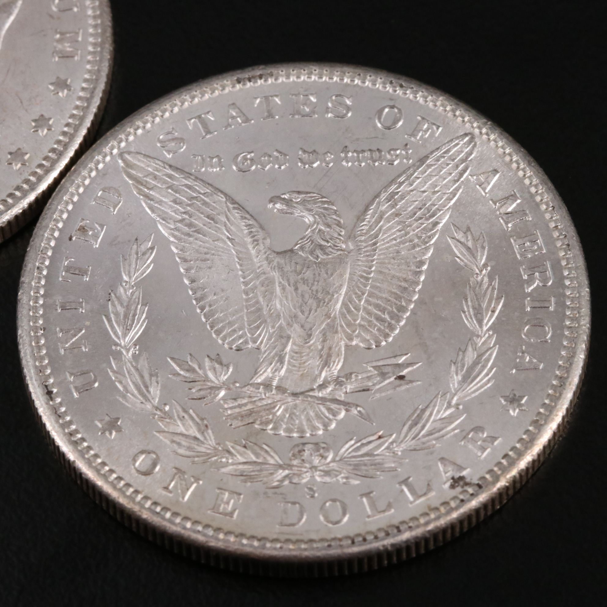 Two 1881-S Morgan Silver Dollars