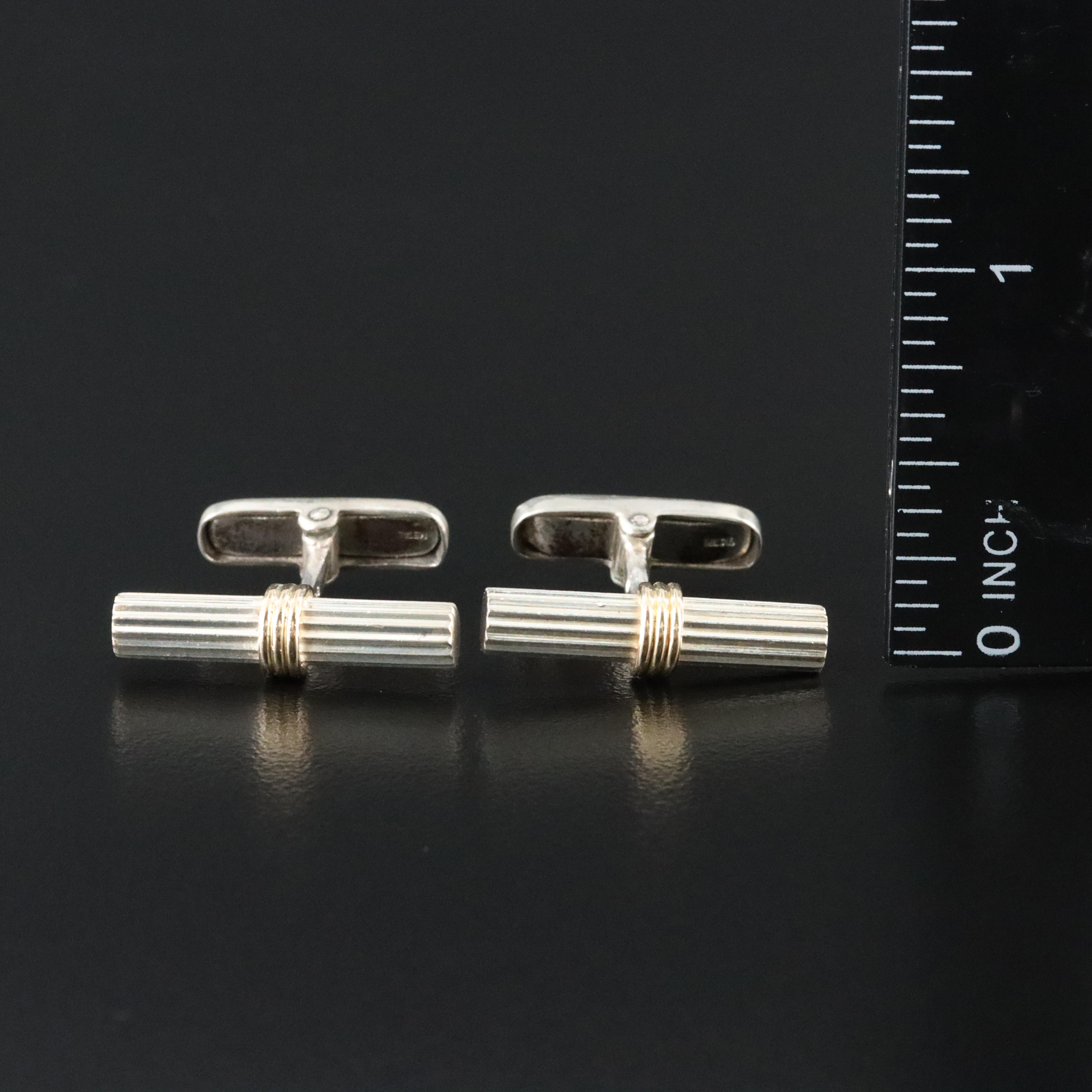 Greek Sterling Fluted Cufflinks