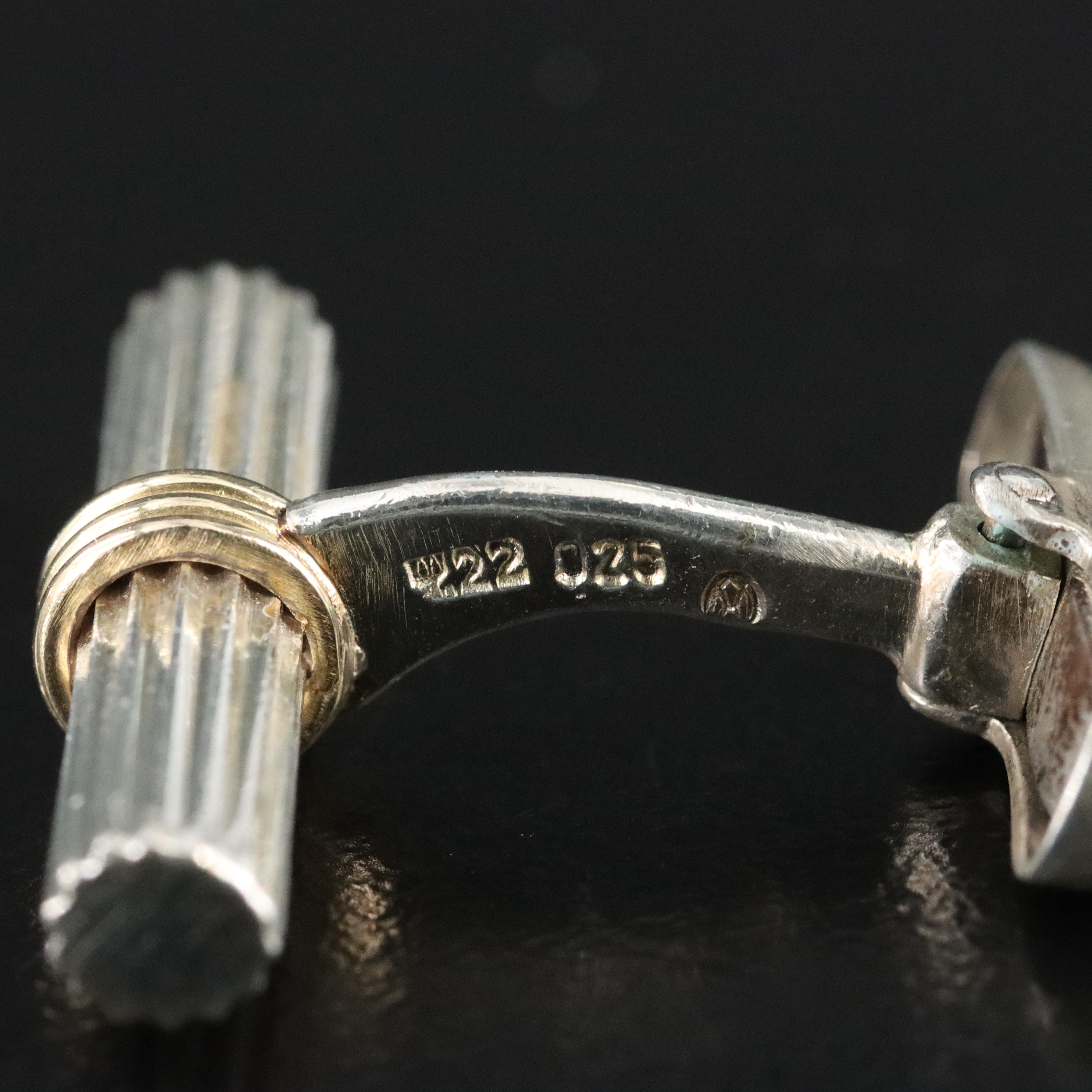 Greek Sterling Fluted Cufflinks