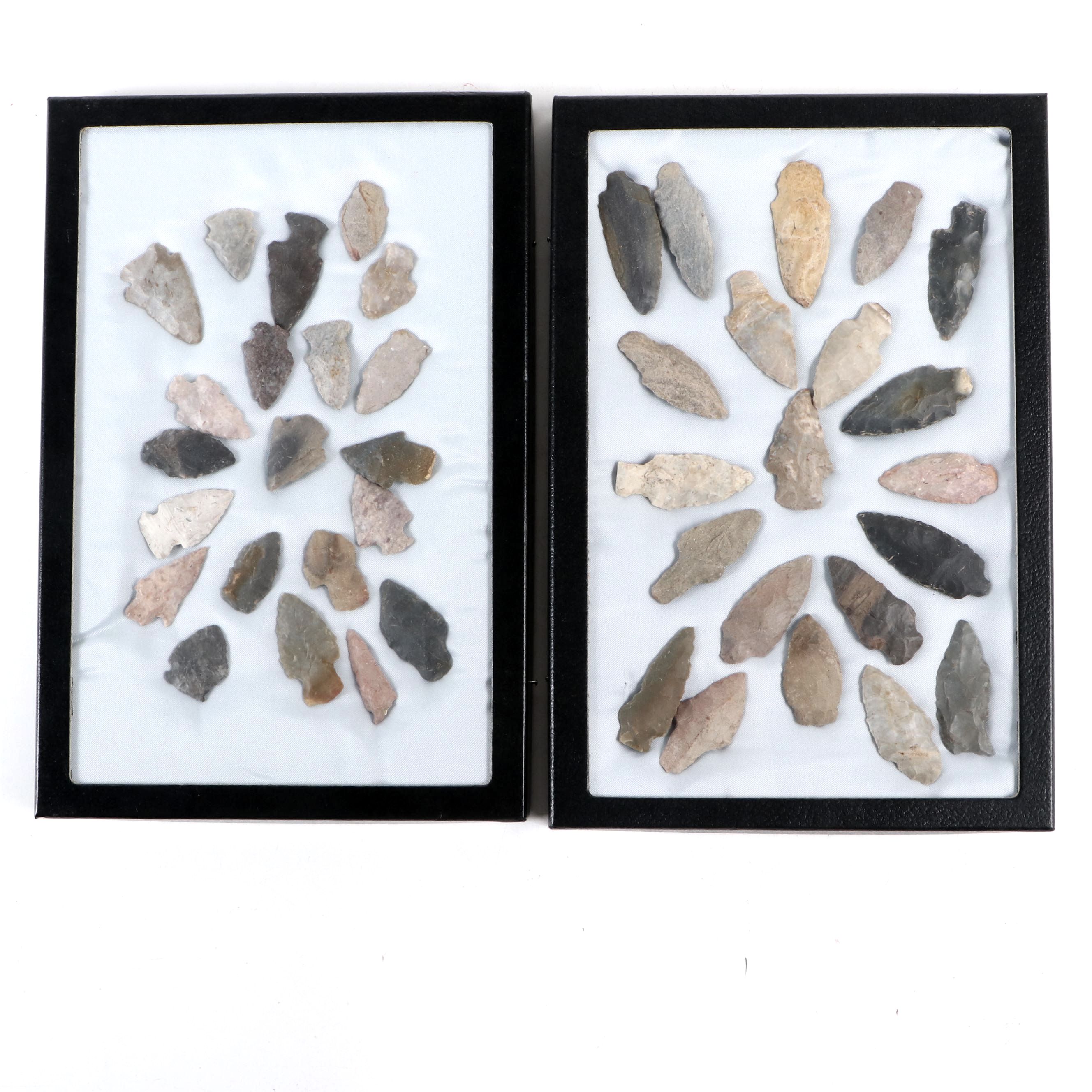 Native American Stemmed Chert Arrowheads