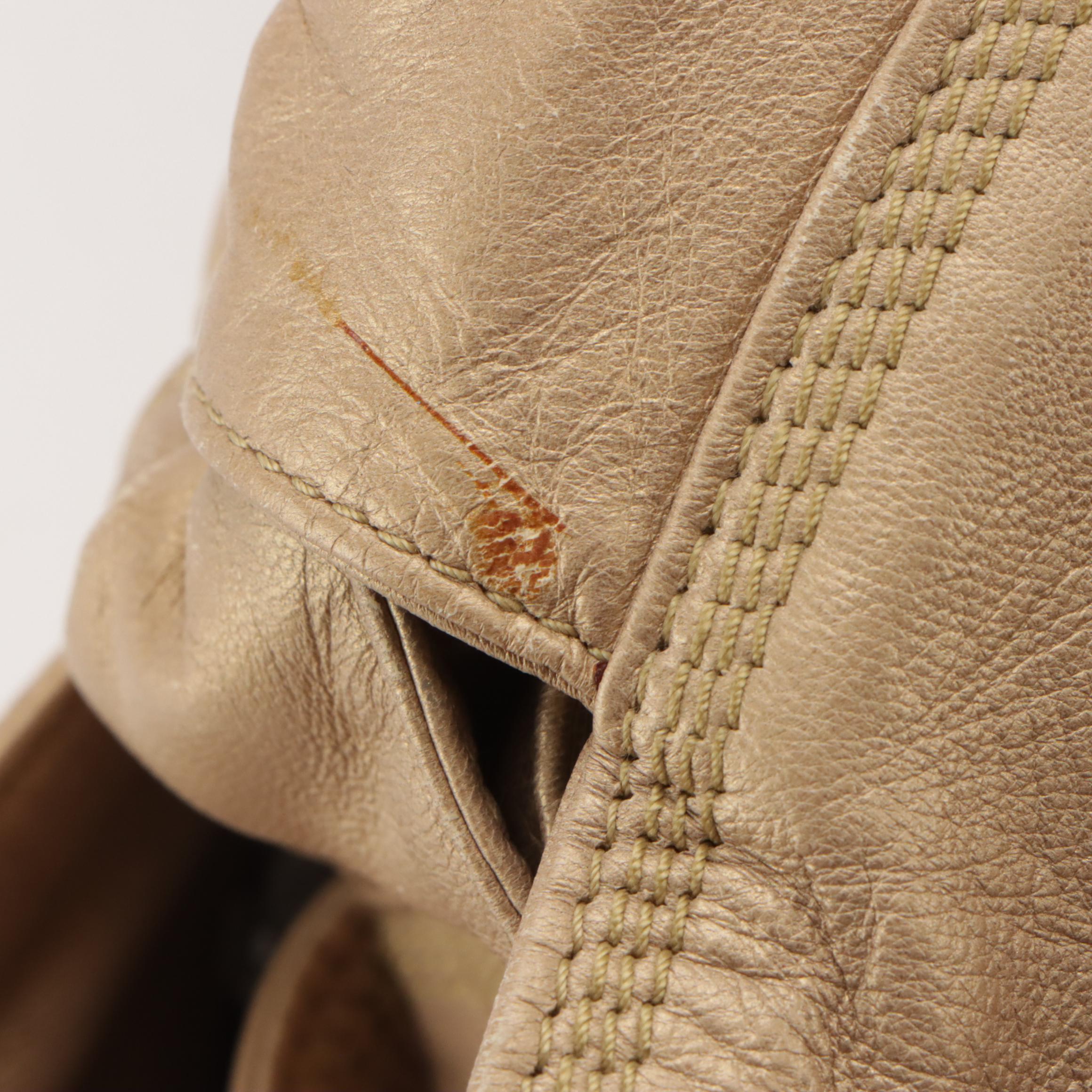 Loewe Aire Handbag in Anagram Embossed Metallic Gold Nappa Leather