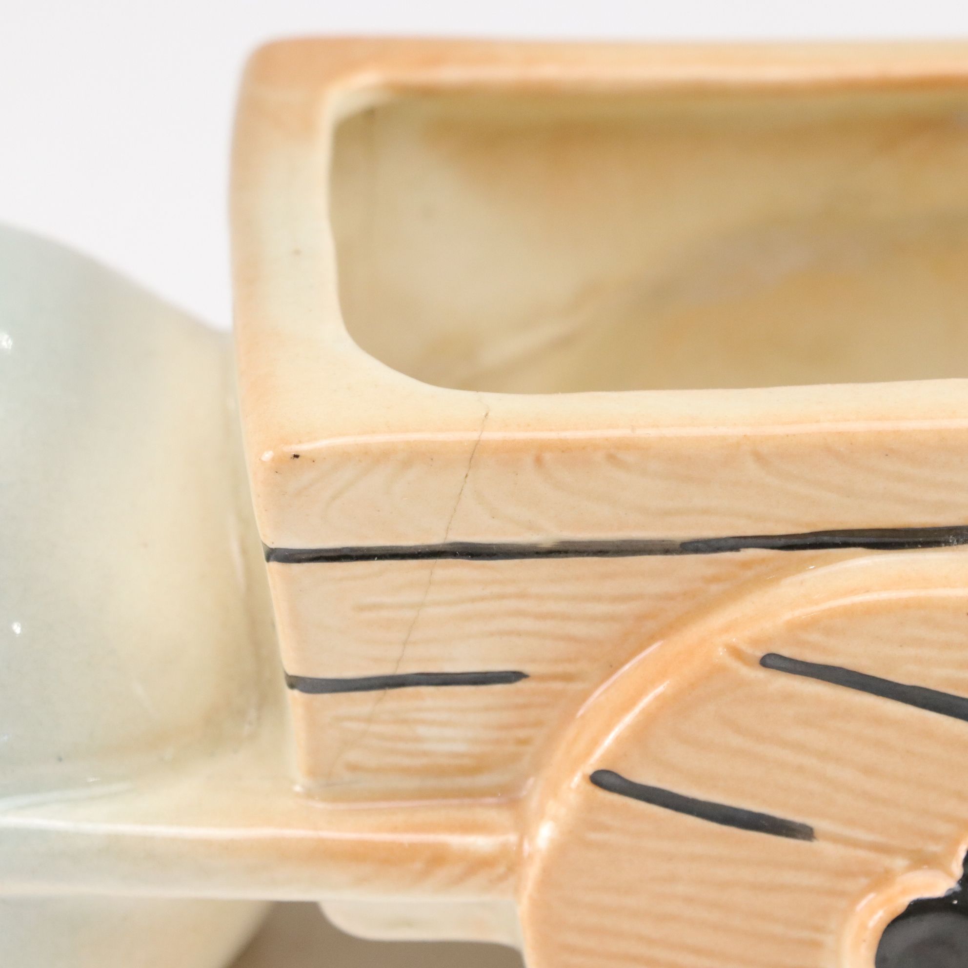 Ceramic Owl, Goat & Donkey with Cart Planters, Mid-20th Century