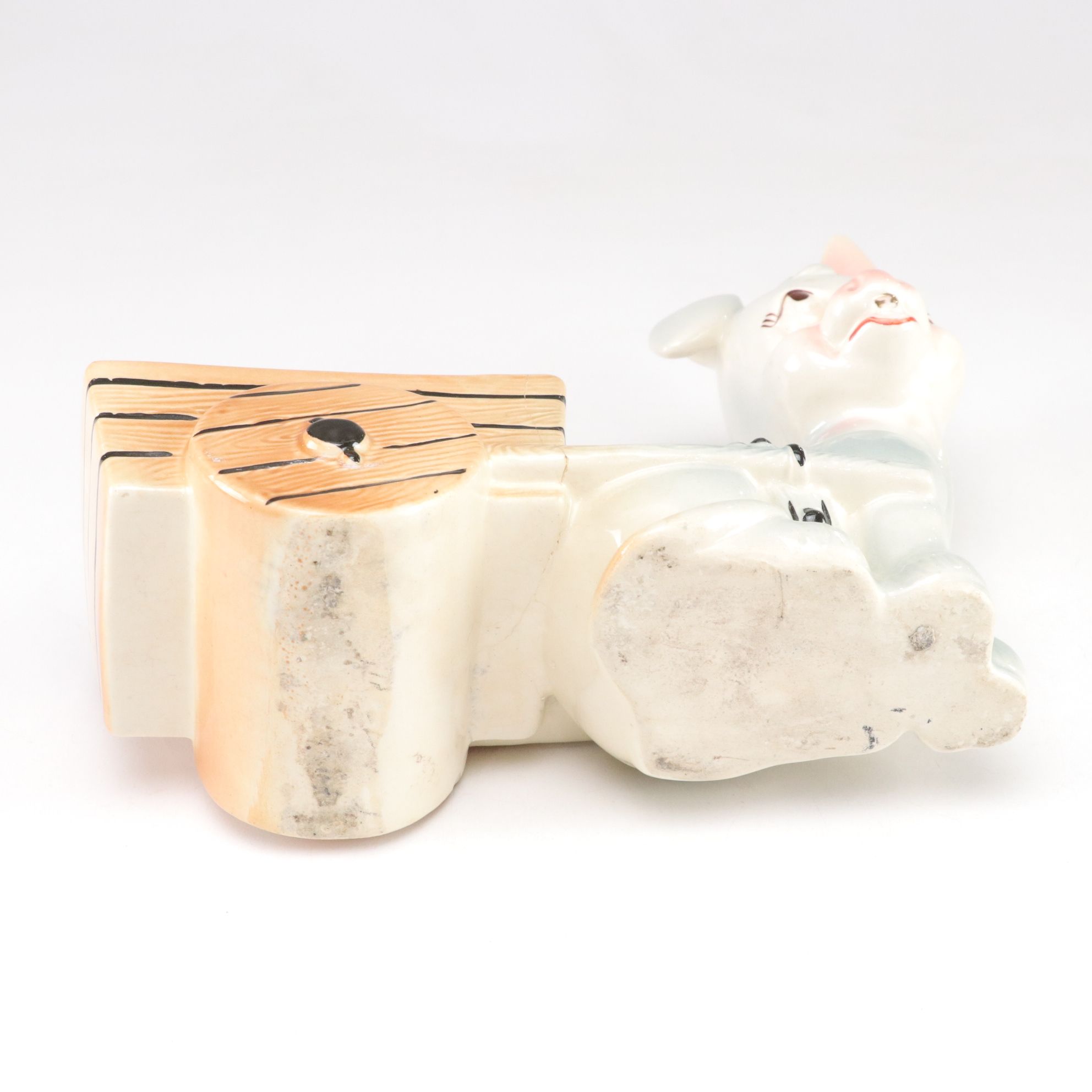 Ceramic Owl, Goat & Donkey with Cart Planters, Mid-20th Century