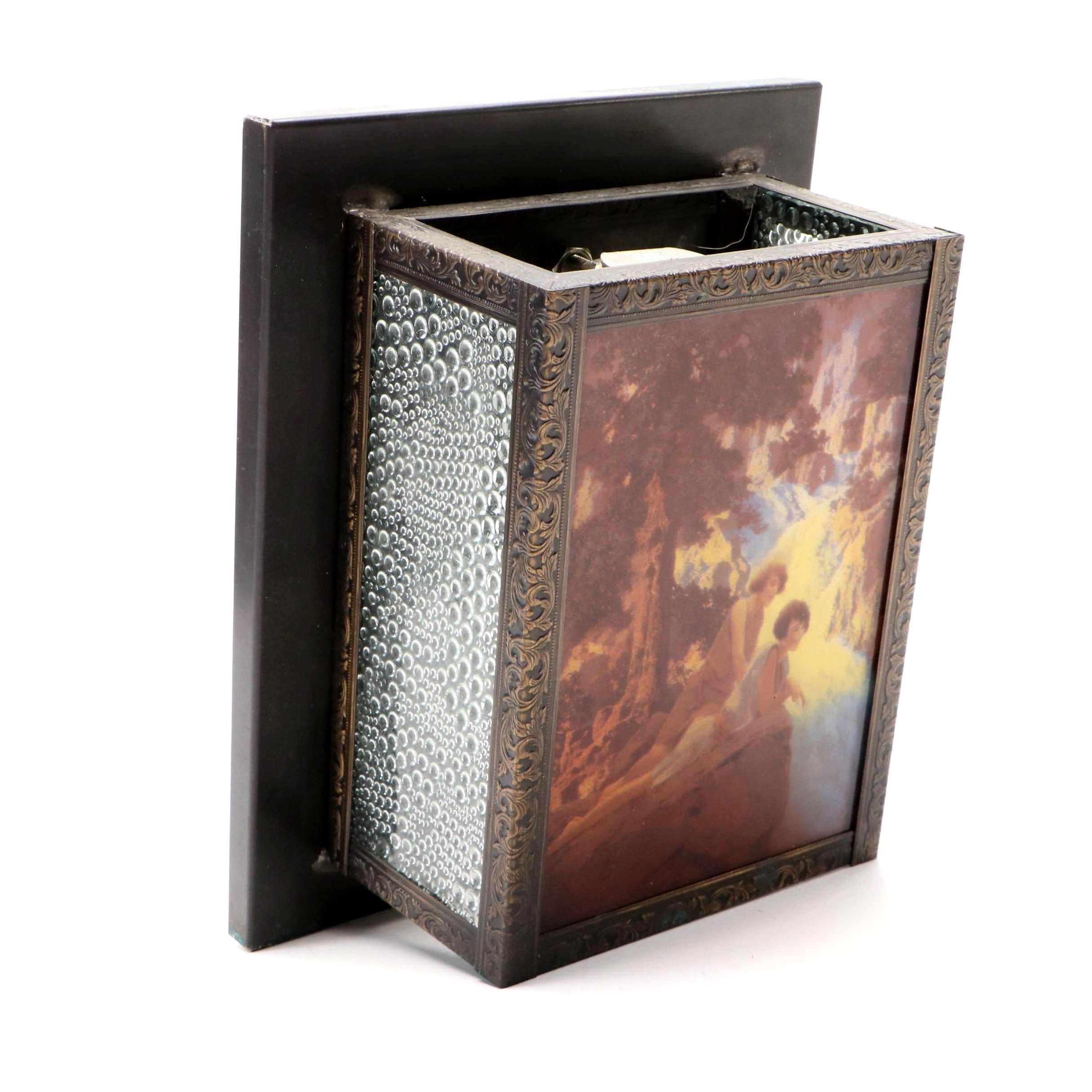 "The Waterfall" Wall Sconce Designed After Maxfield Parrish