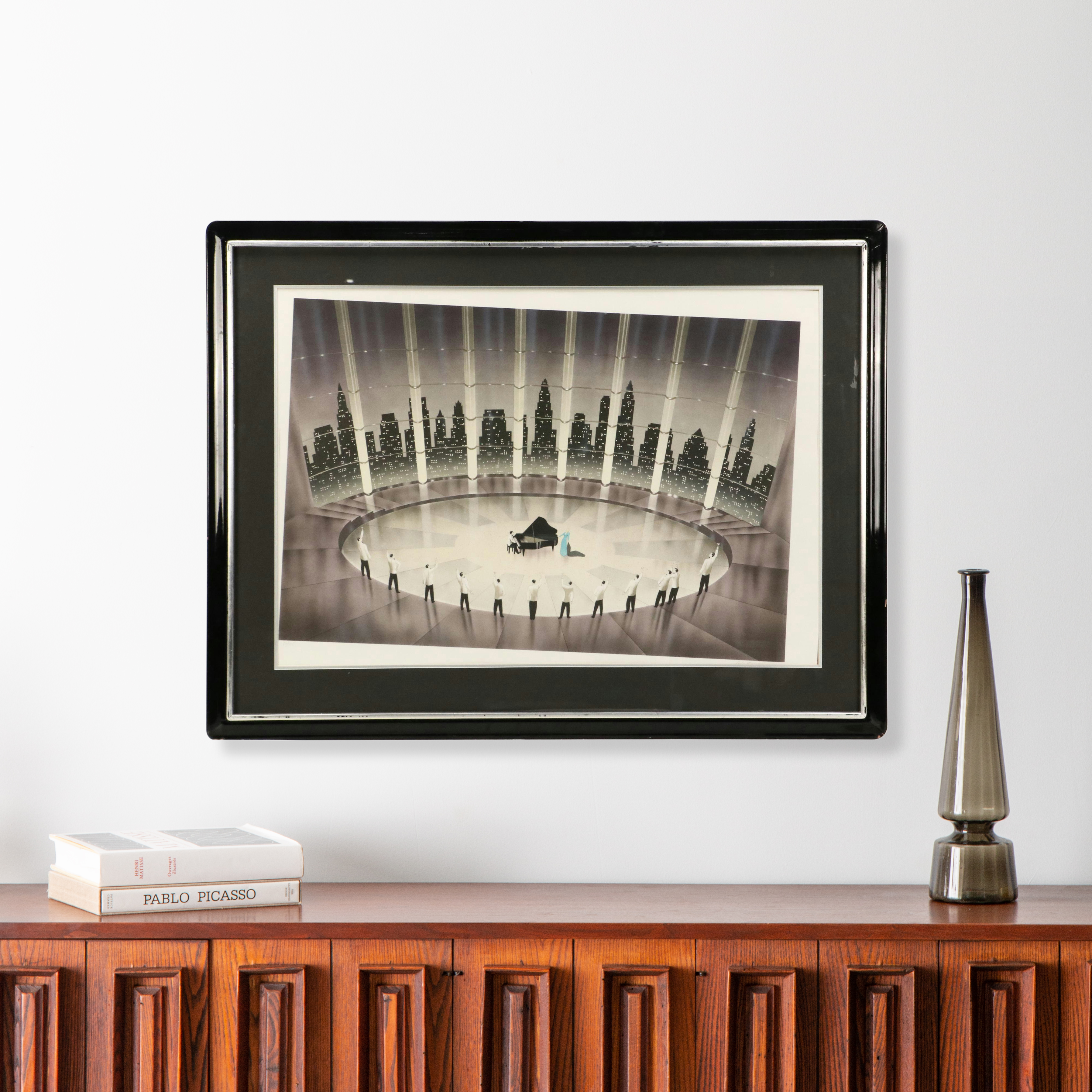 Robert Hoppe Art Deco Style Lithograph "Toast of the Town"