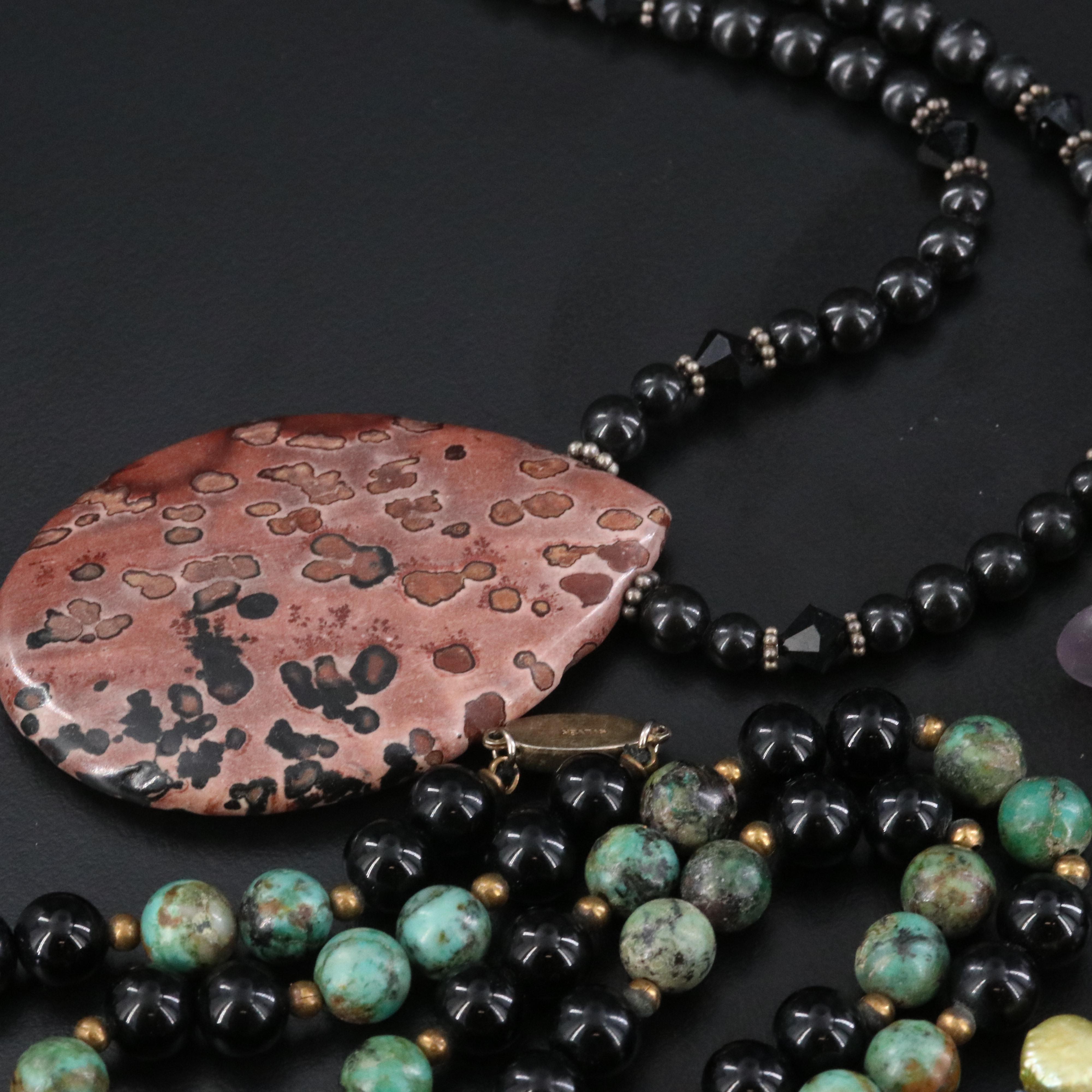 Rose Quartz, Pearl and Fluorite Featured in Necklace and Bracelet Collection