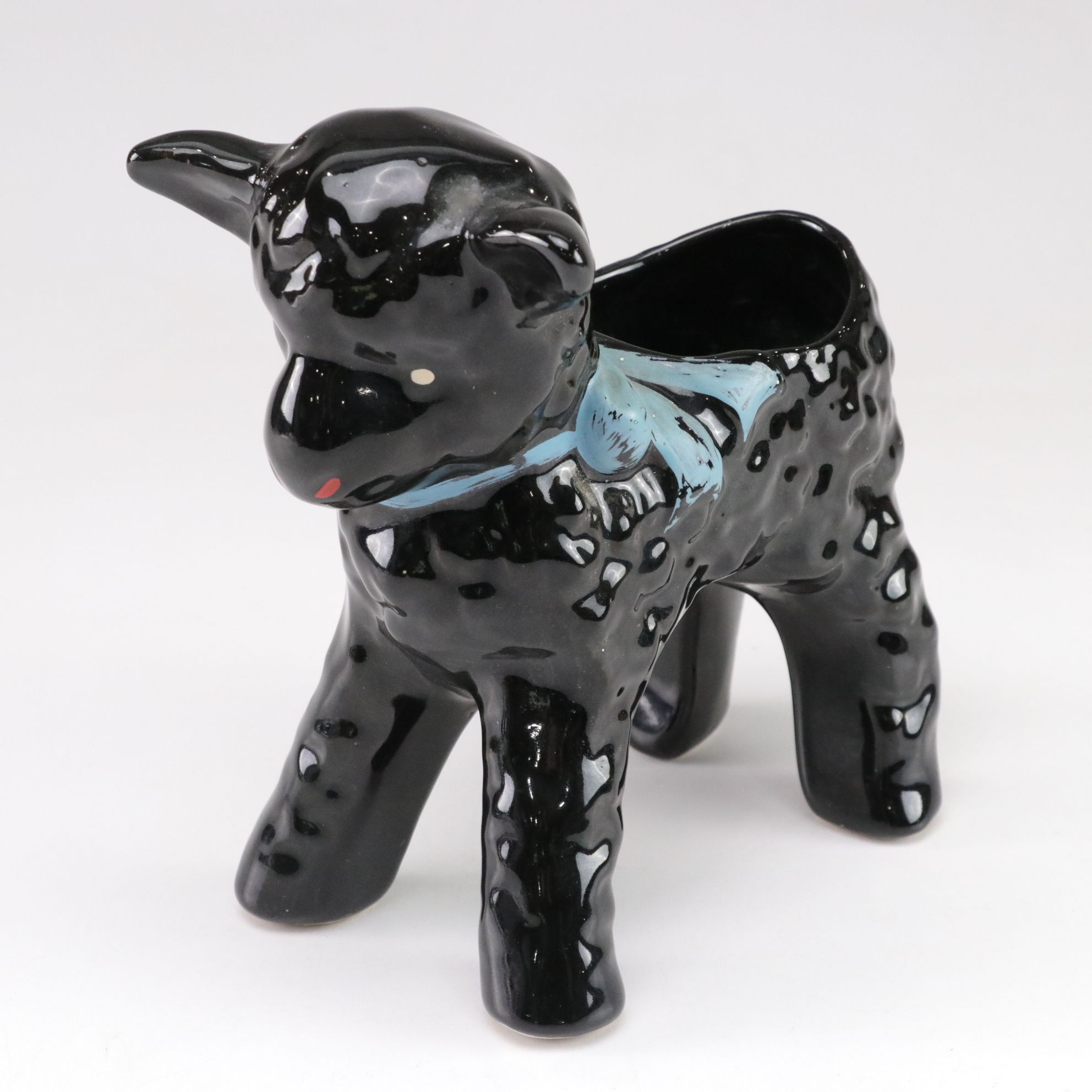 Weller Three-Headed Dog and Black Sheep Ceramic Planters,  Mid-20th Century