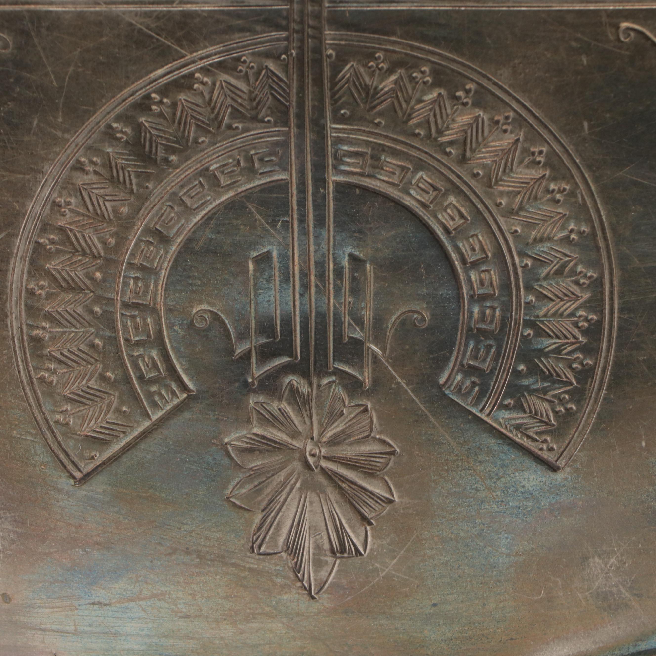 Simpson, Hall, Miller & Co. Aesthetic Movement Silver Plate Tray, Late 19th C.