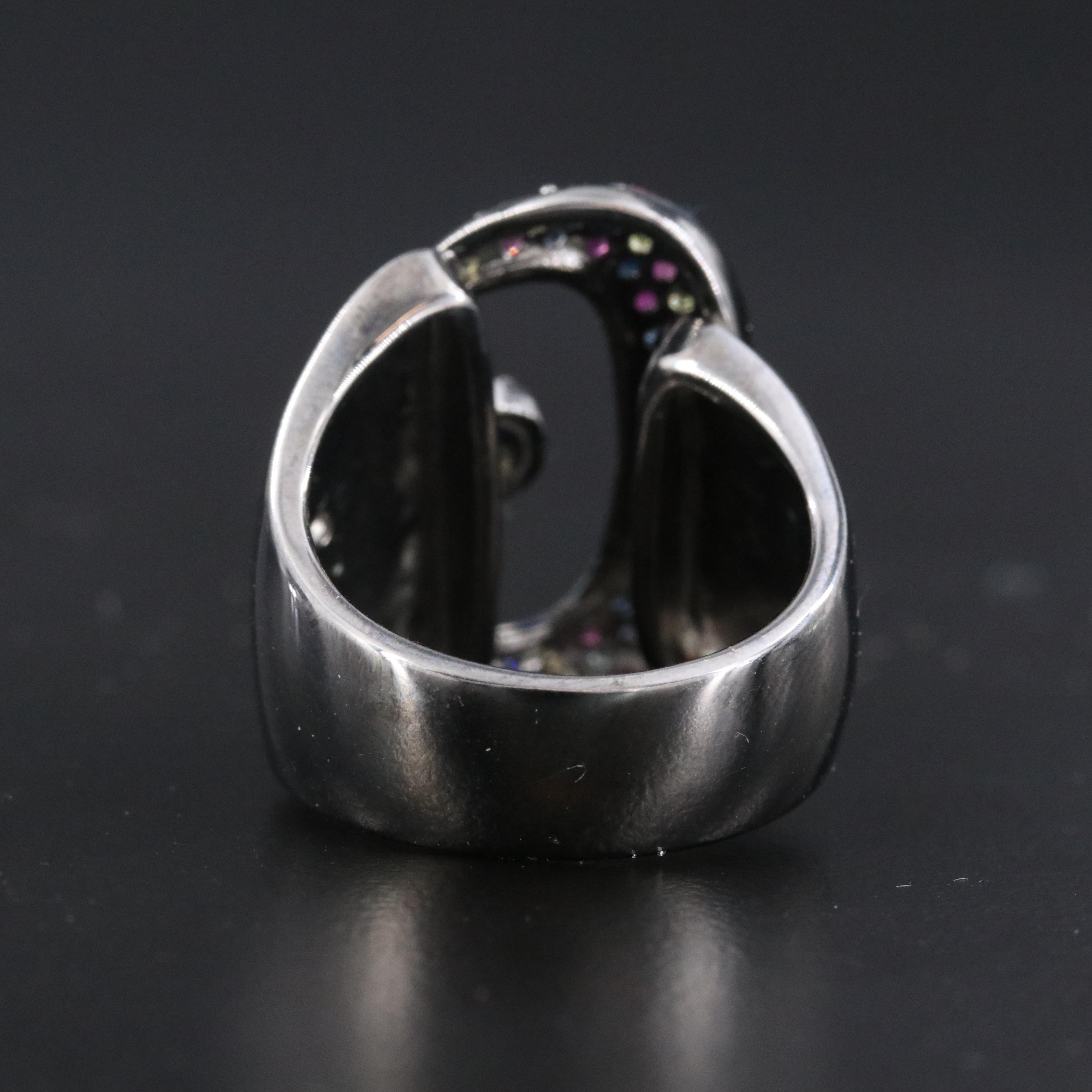 Carlo Viani Sterling Sapphire and Ruby Ring