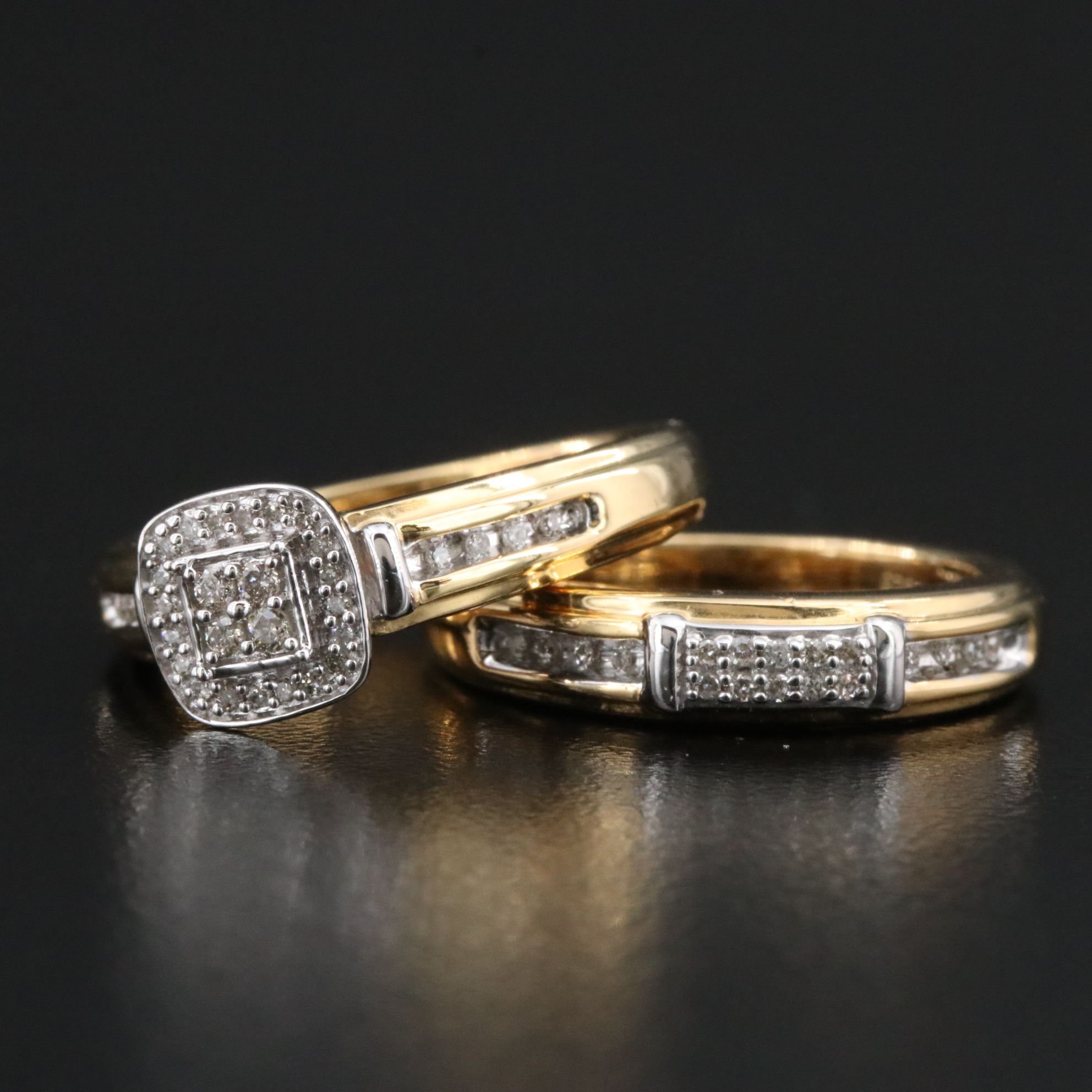 Sterling Diamond Ring Set