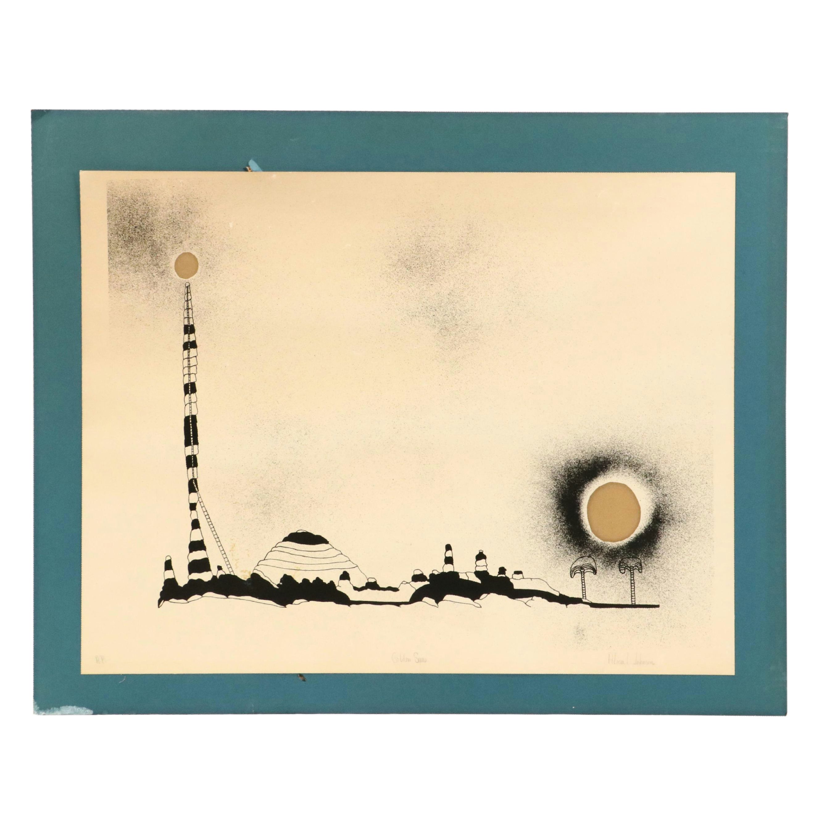 Alicia L. Johnson Lithograph "Golden Sun"