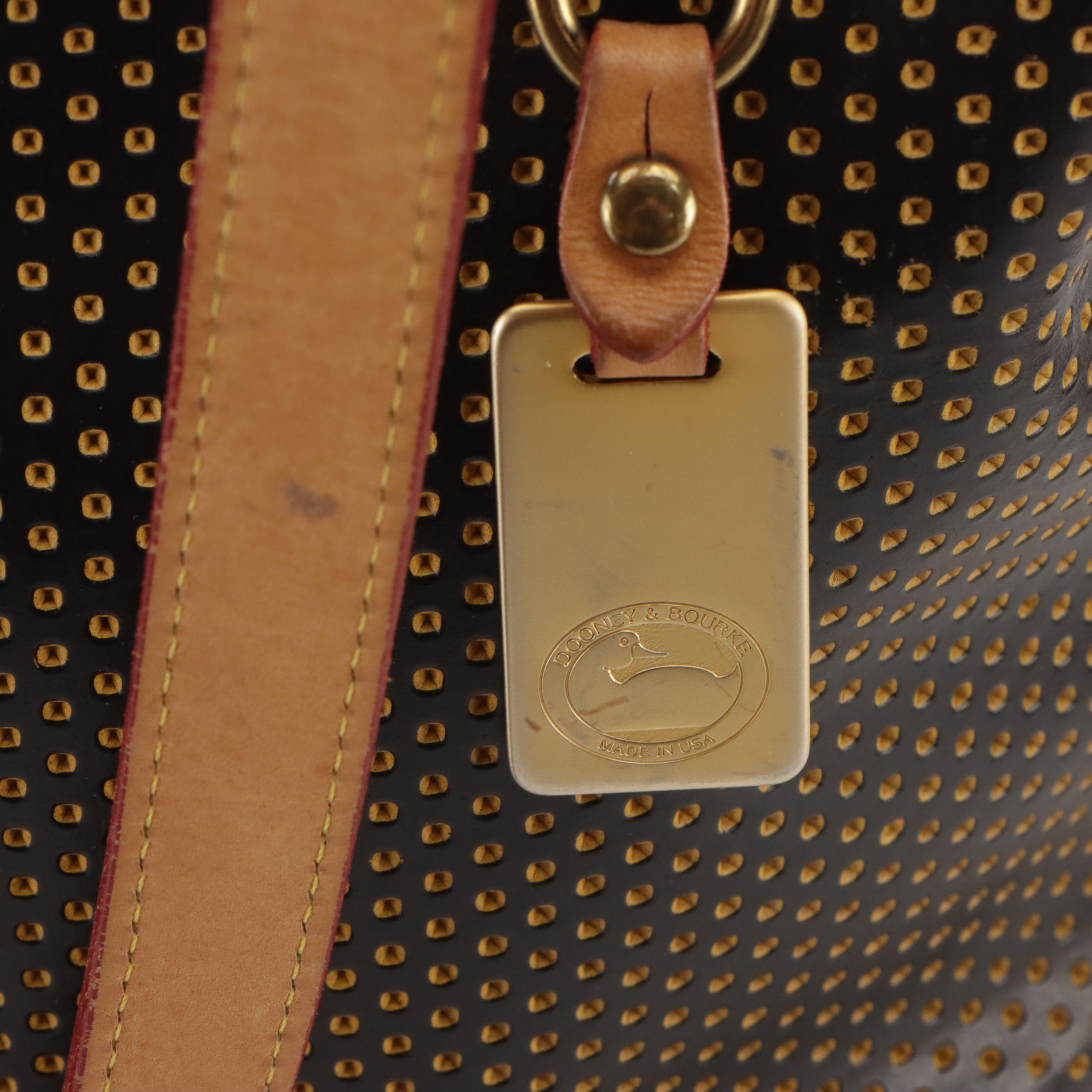 Brahmin Shiny Crocodile Crossbody, Dooney & Bourke Perforated Leather Bucket Bag