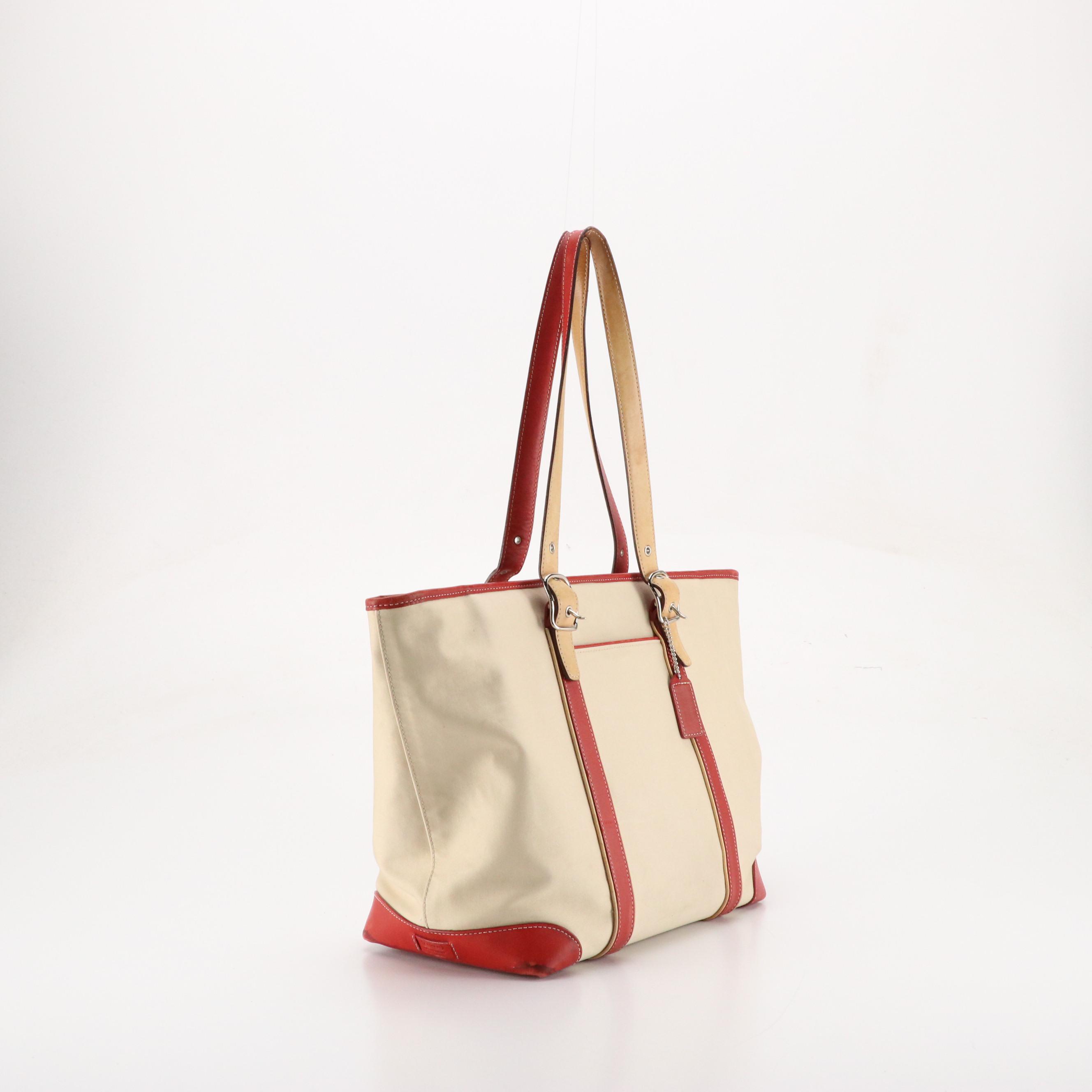 Coach Hampton Large Market Tote 7739 and Madison Op Art Wristlet 43314