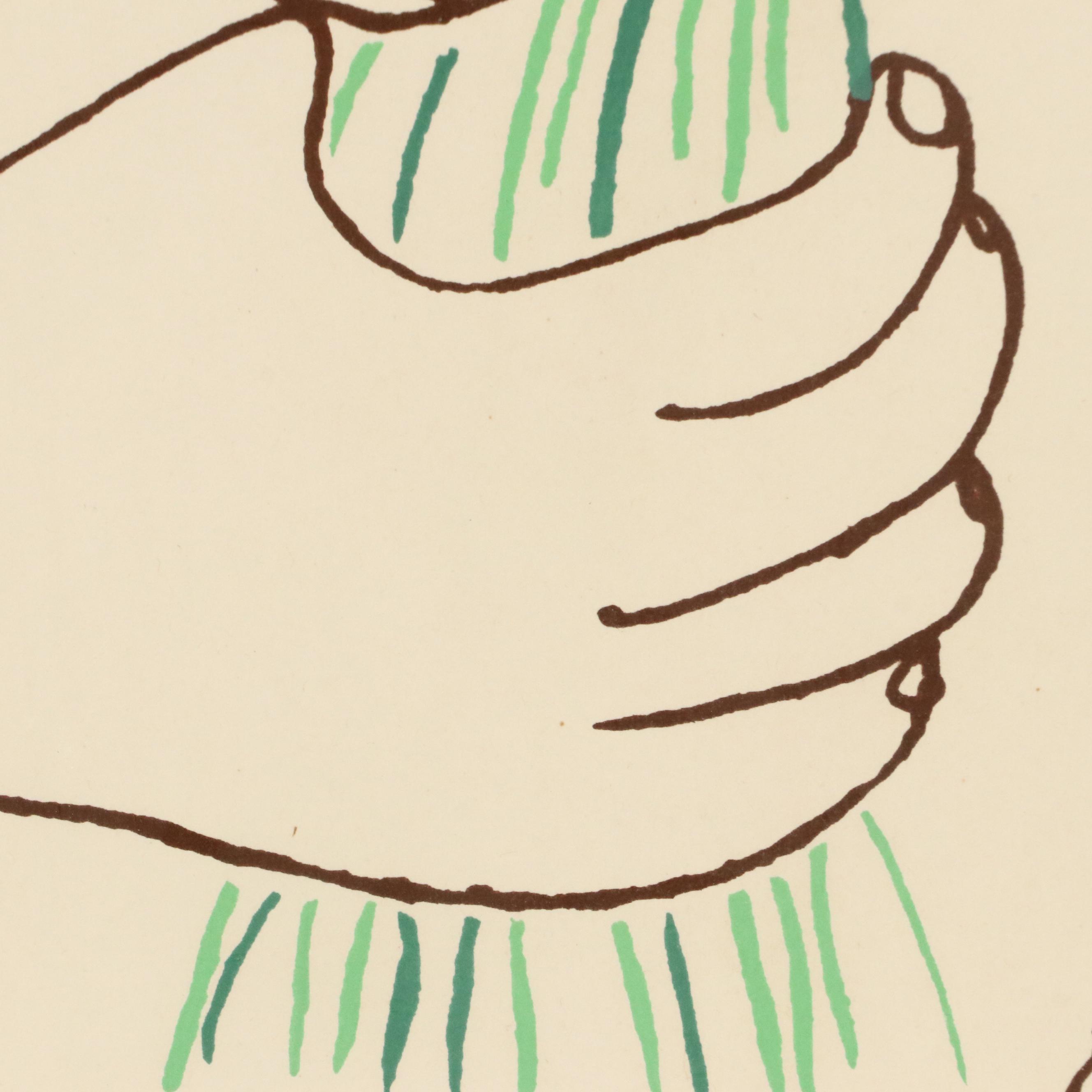 After Pablo Picasso Screenprint "Fleurs en Main," Circa 1960