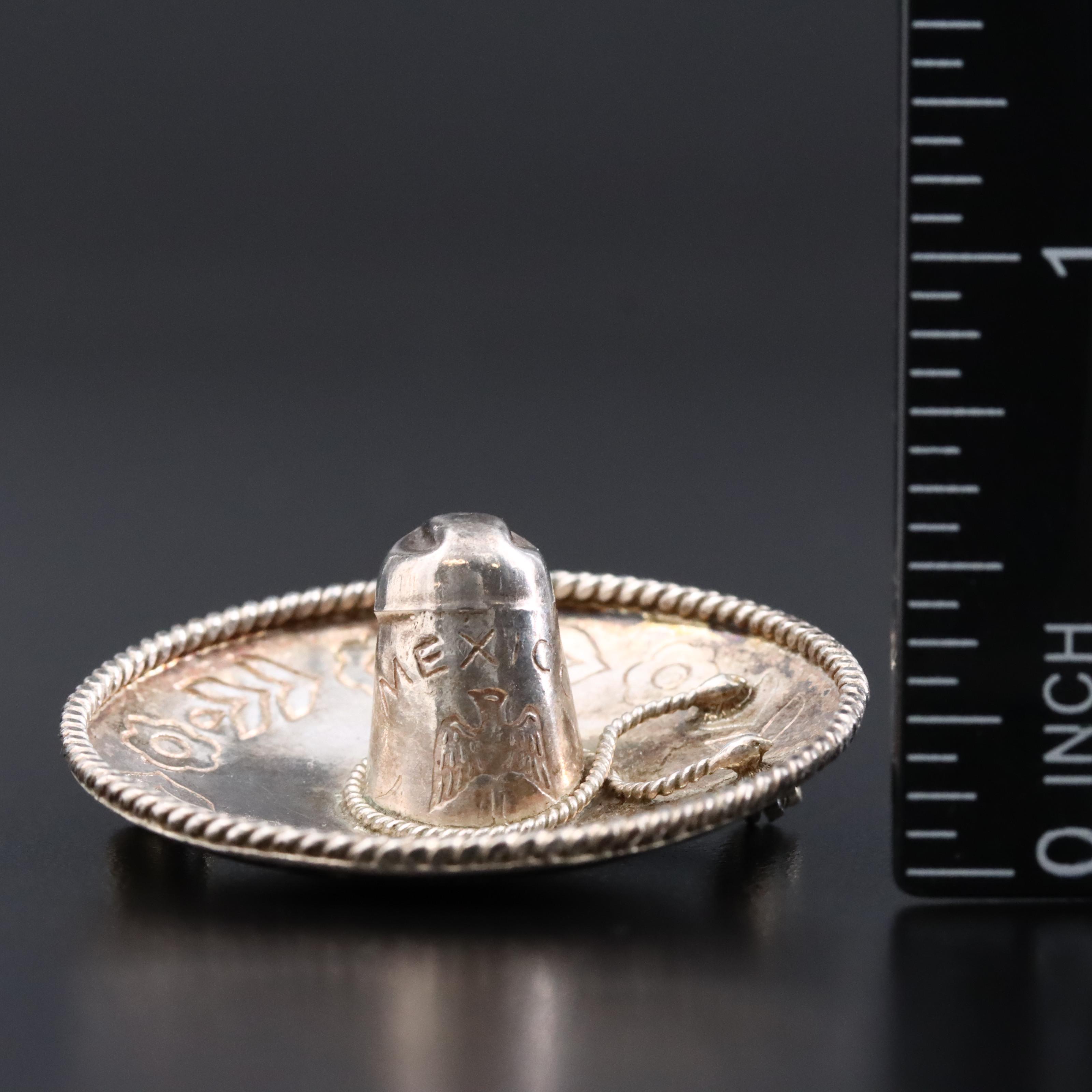 Southwestern and Mexican Sterling Brooches and Rings Including Turquoise