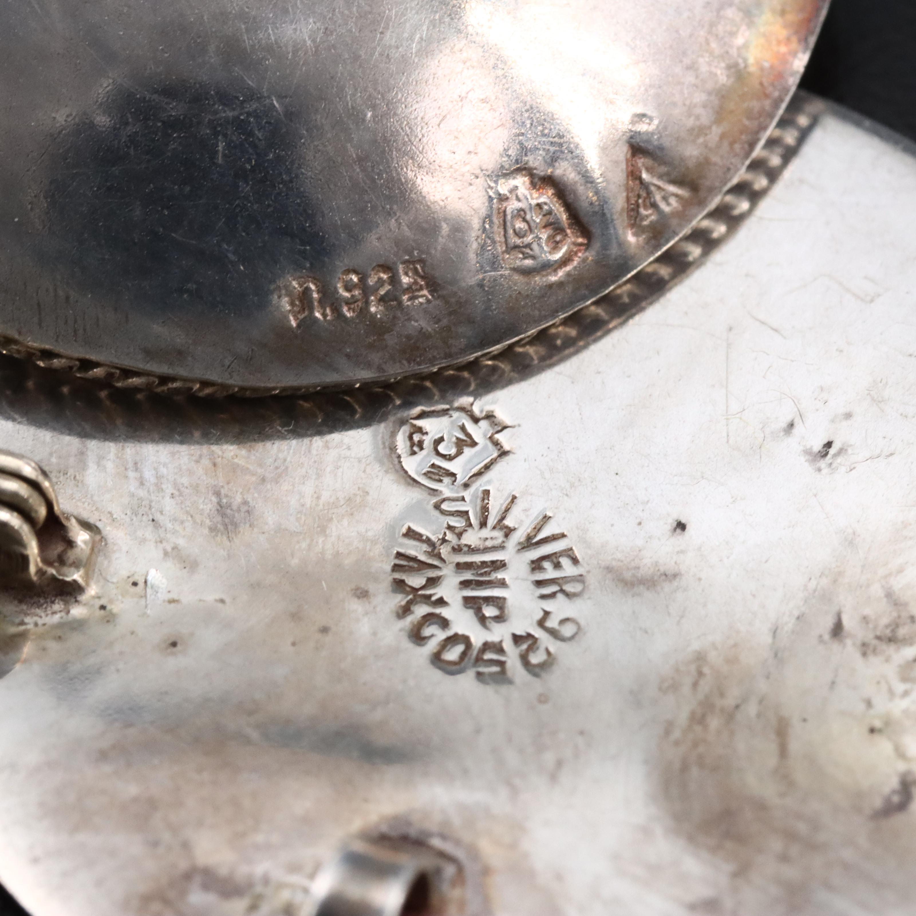Southwestern and Mexican Sterling Brooches and Rings Including Turquoise