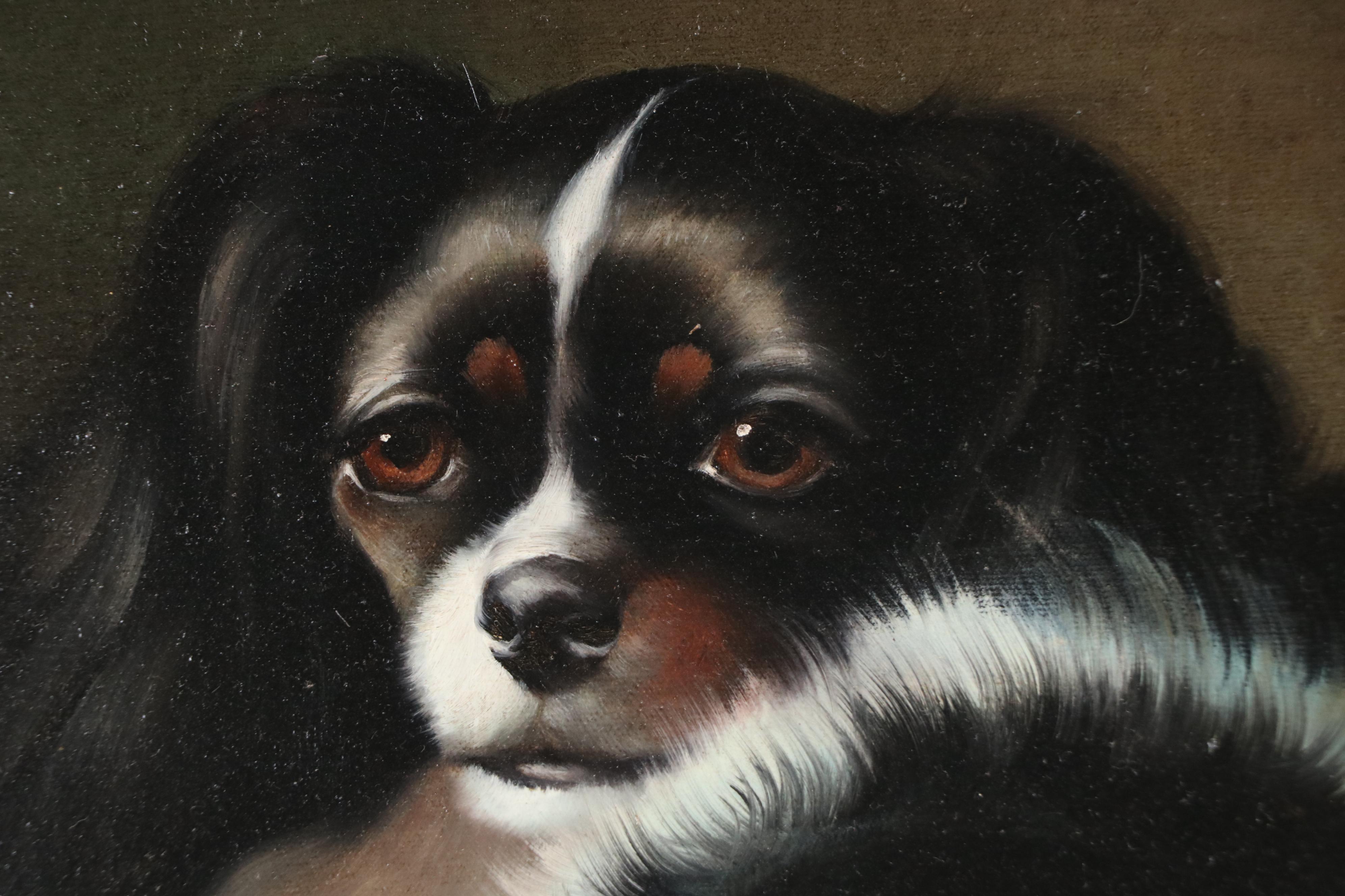 Oil Painting After Carl Suhrlandt "A Pair of King Charles Spaniels"