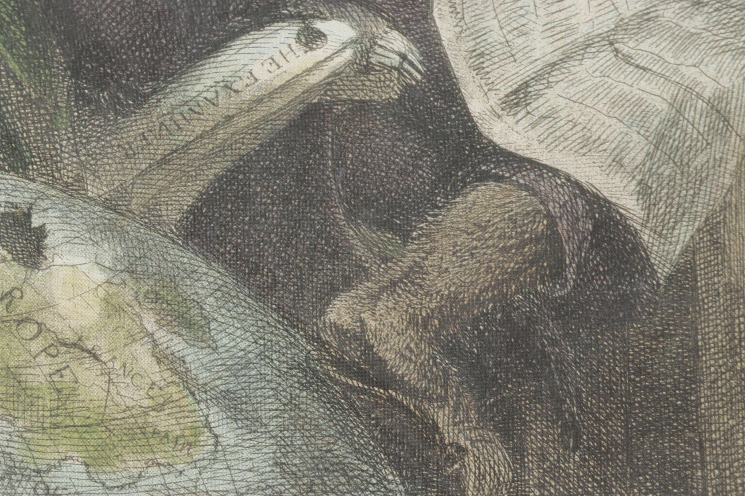 Bombay Company Offset Lithograph of Studious Monkey Reading a Newspaper