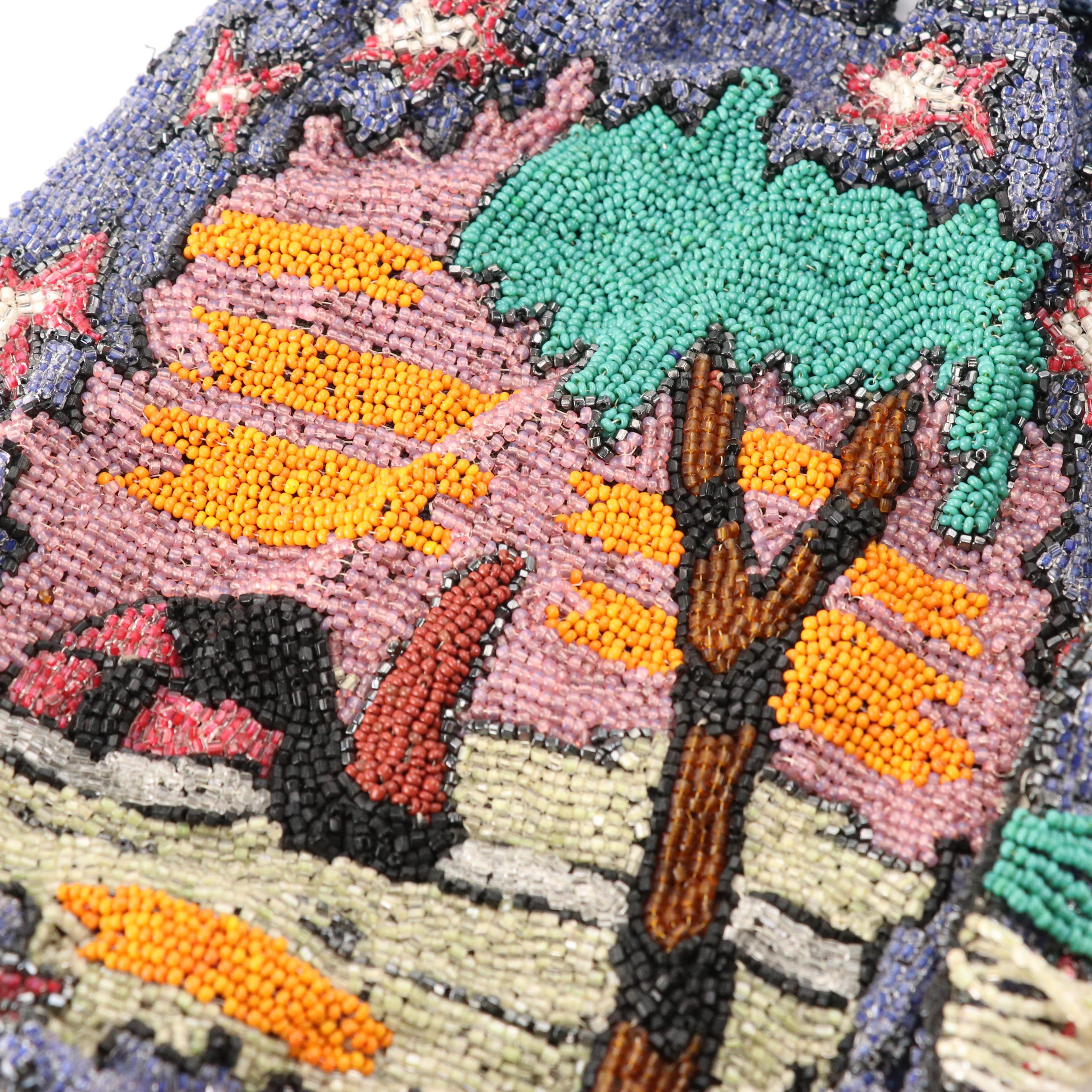 Whiting & Davis Soldered Mesh Bag with Other Glass Bead Evening Bags