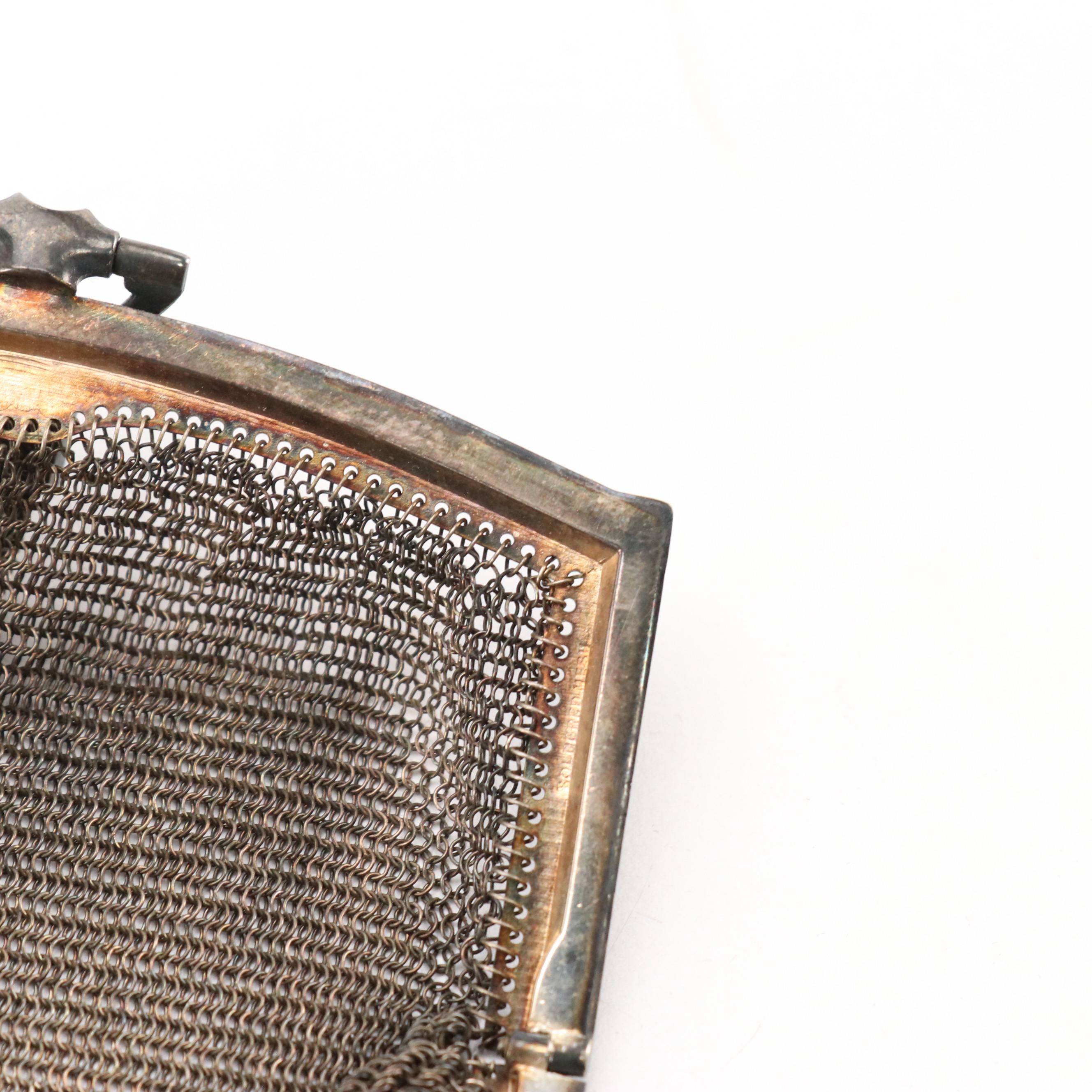 Whiting & Davis Soldered Mesh Bag with Other Glass Bead Evening Bags