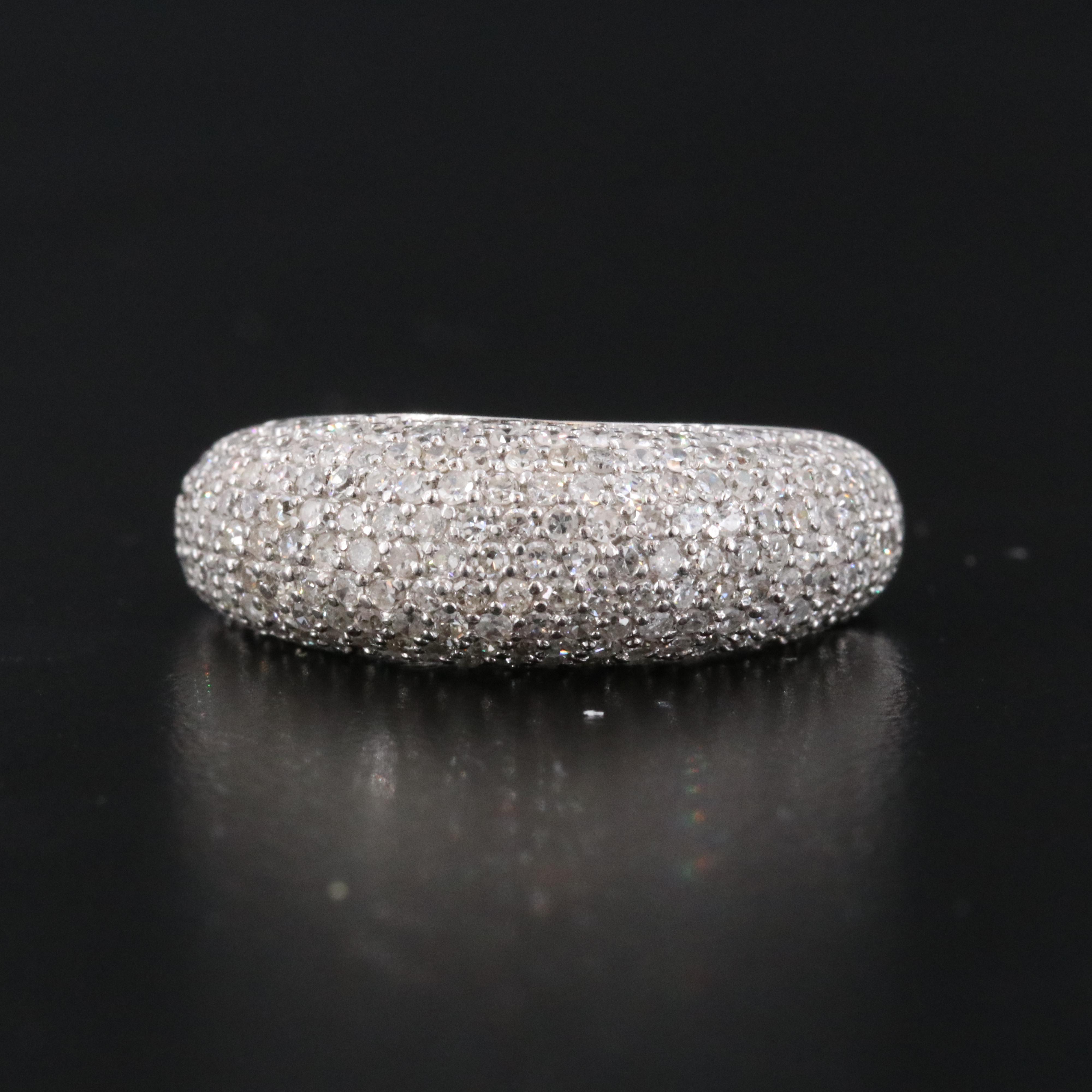 14K 0.97 CTW Pavé Diamond Dome Ring