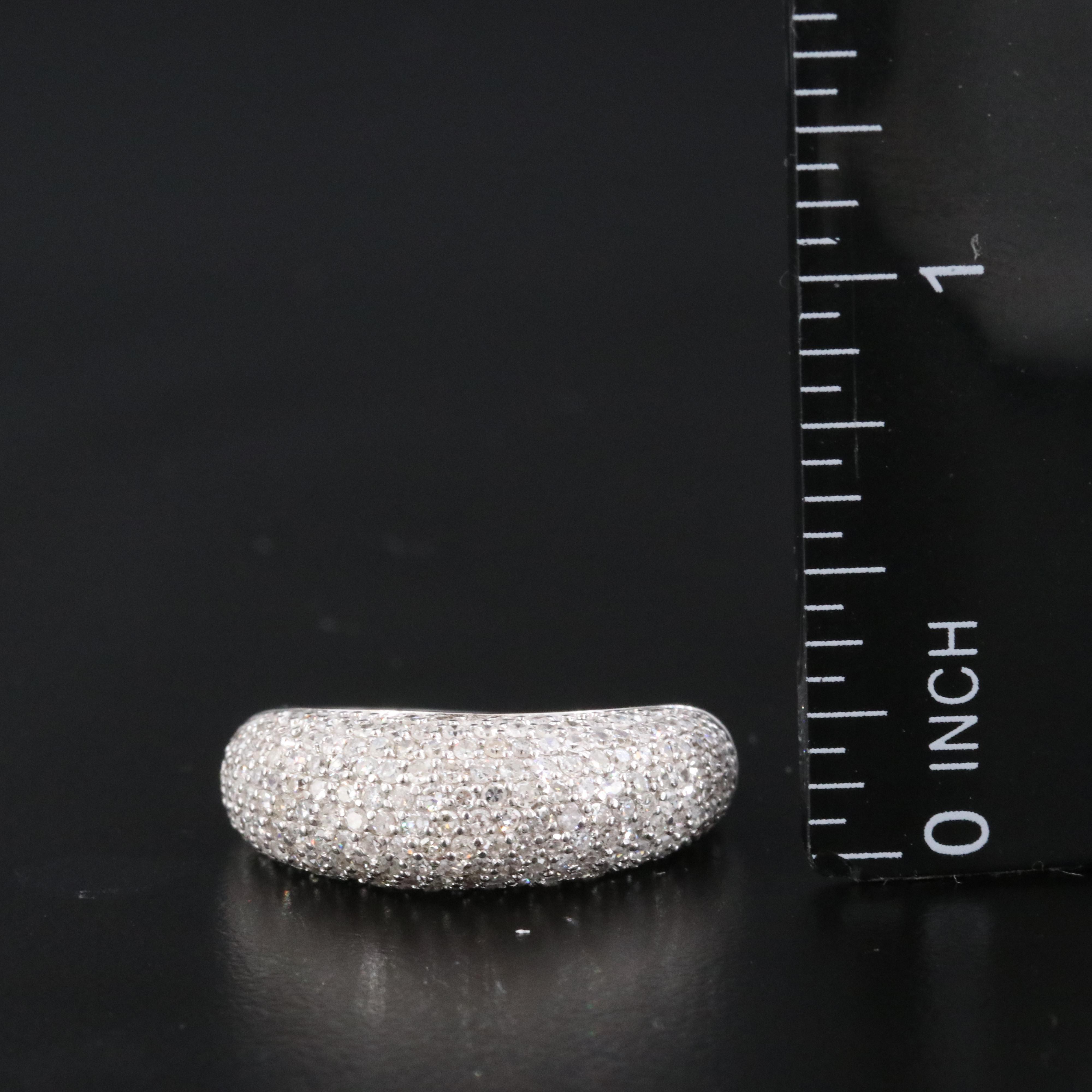 14K 0.97 CTW Pavé Diamond Dome Ring