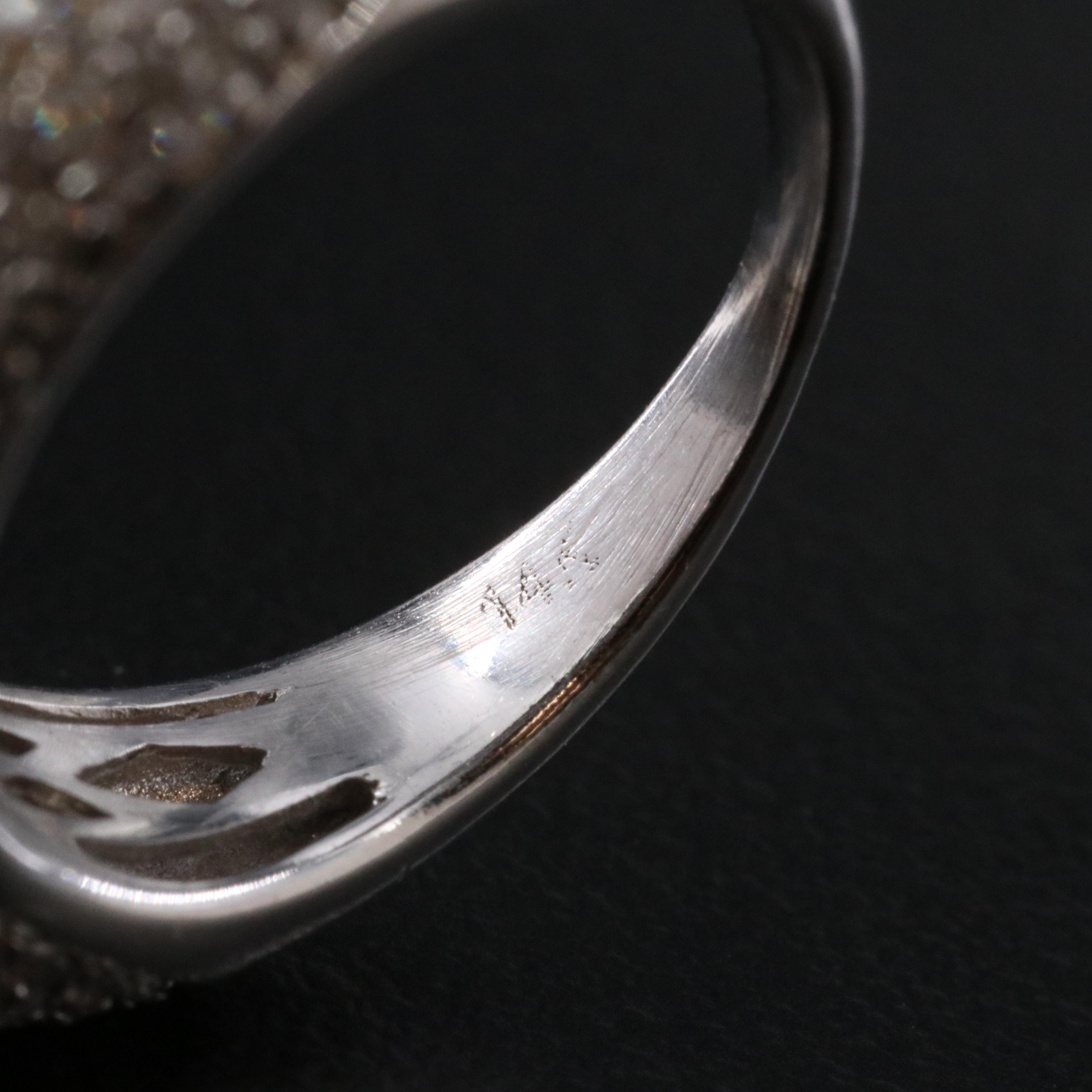 14K 0.97 CTW Pavé Diamond Dome Ring