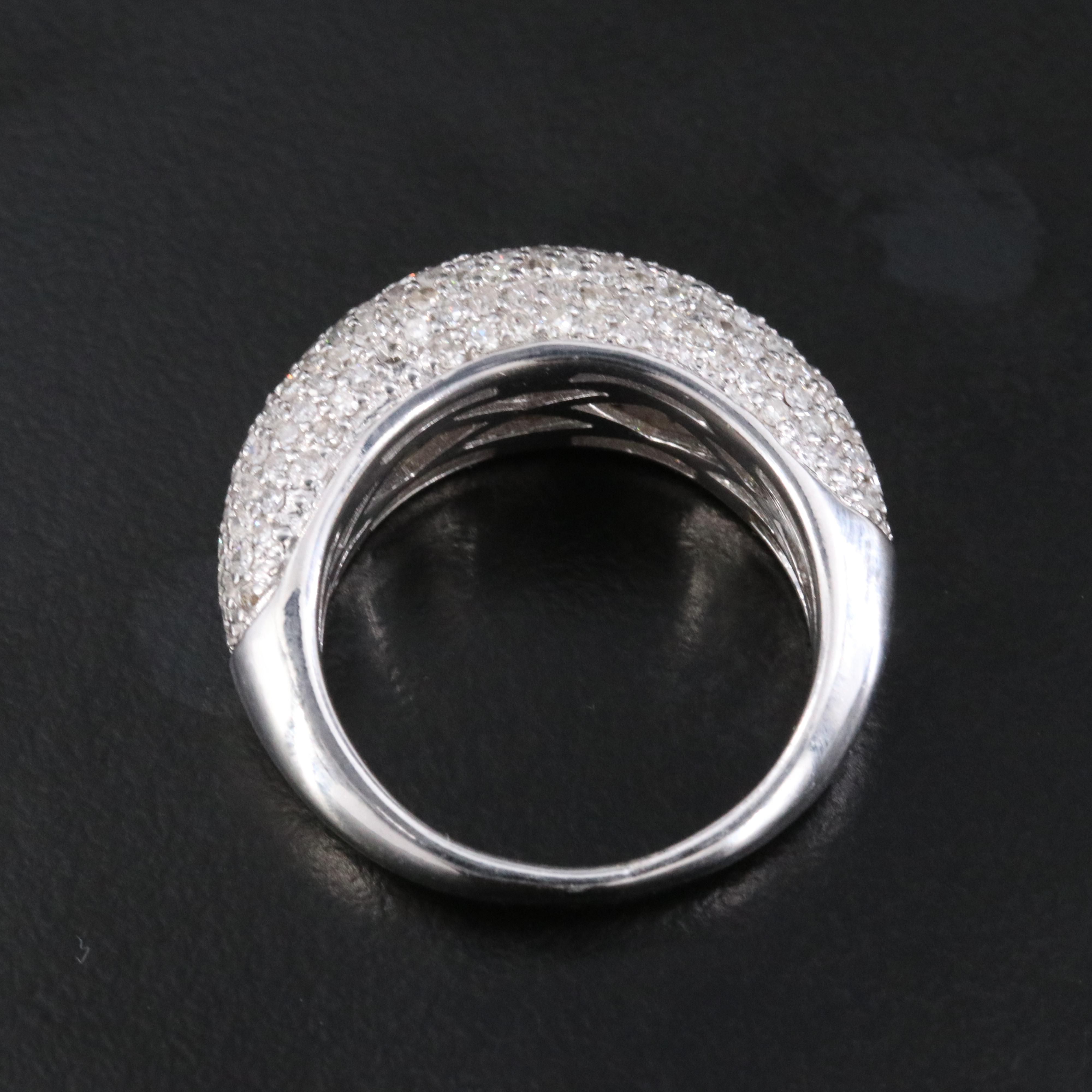 14K 0.97 CTW Pavé Diamond Dome Ring