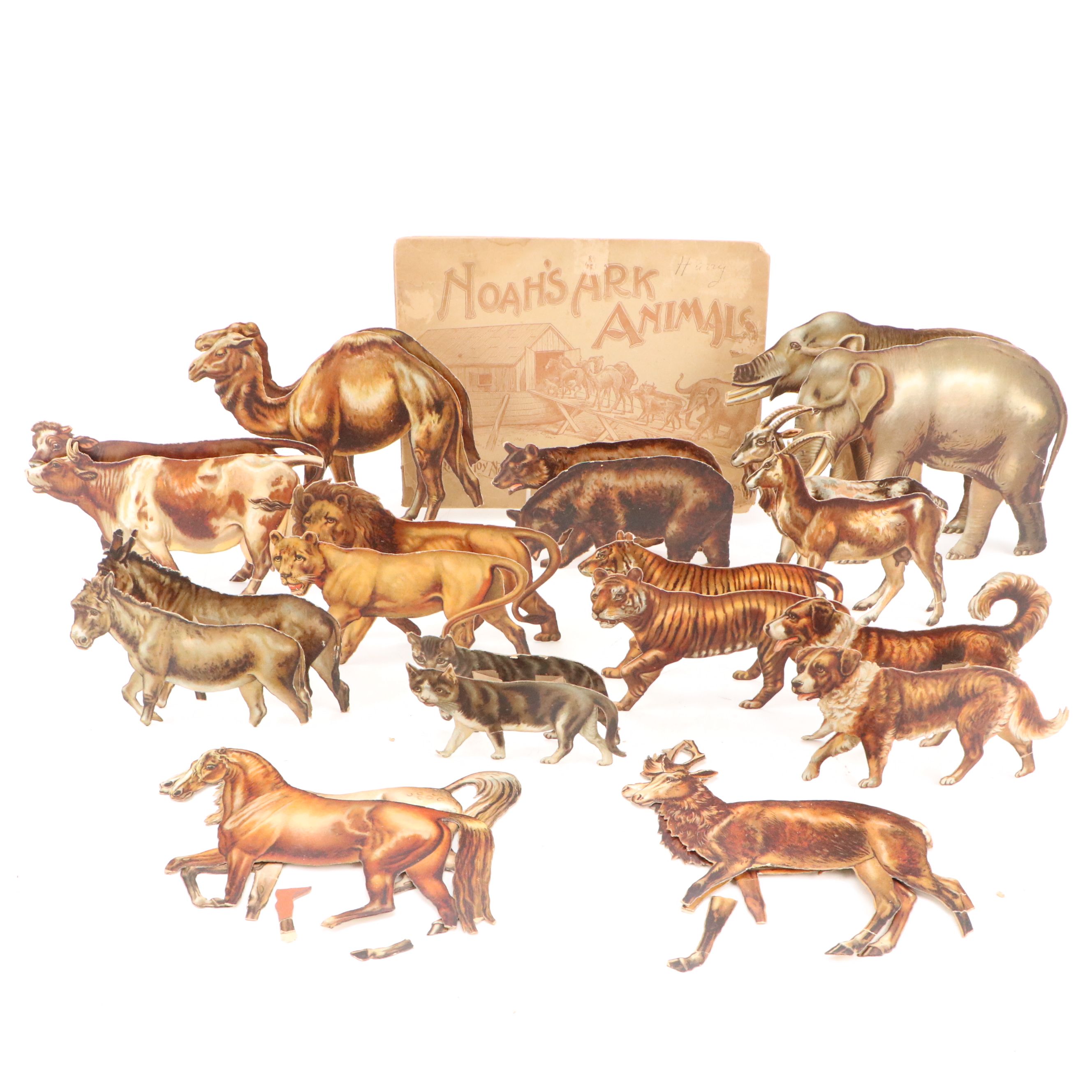 Raphael Tuck & Sons "Noah's Ark Animals" Paper Doll Toy, Early 20th Century