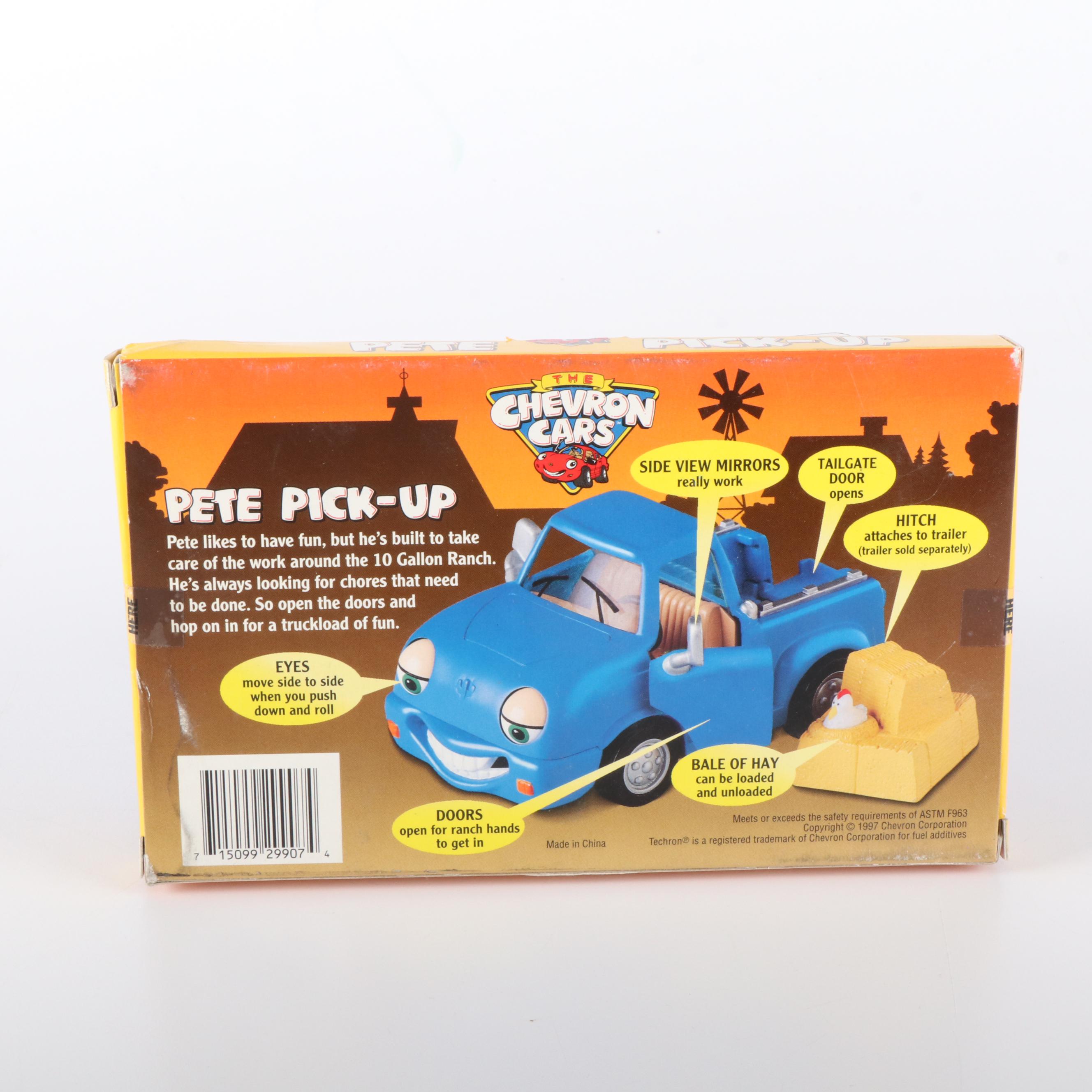 Toy Chevron Cars "Pete Pick-up", "Patty Patrol" and "Tyler Taxi"