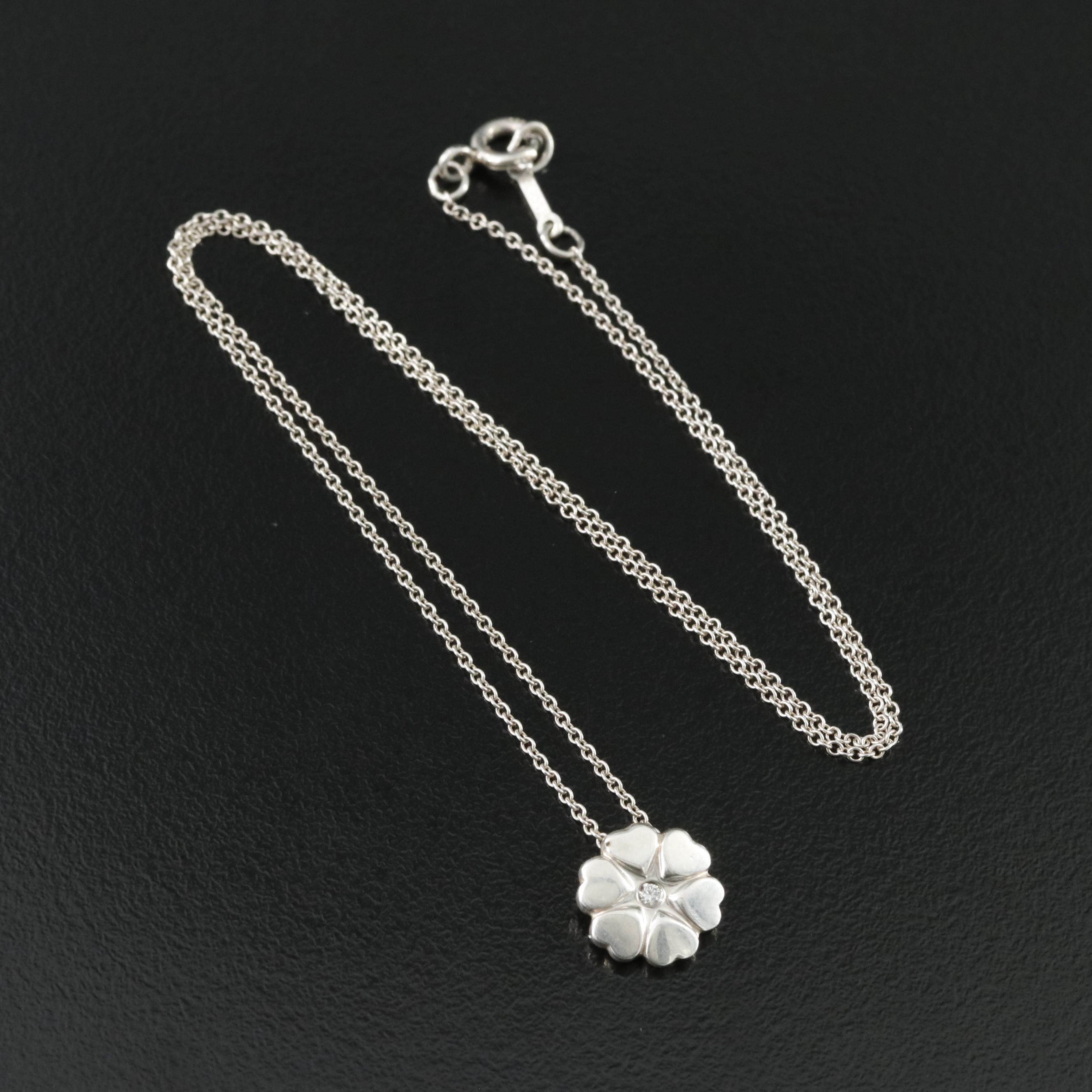 Paloma Picasso for Tiffany & Co. Crown of Hearts Sterling and Diamond Necklace