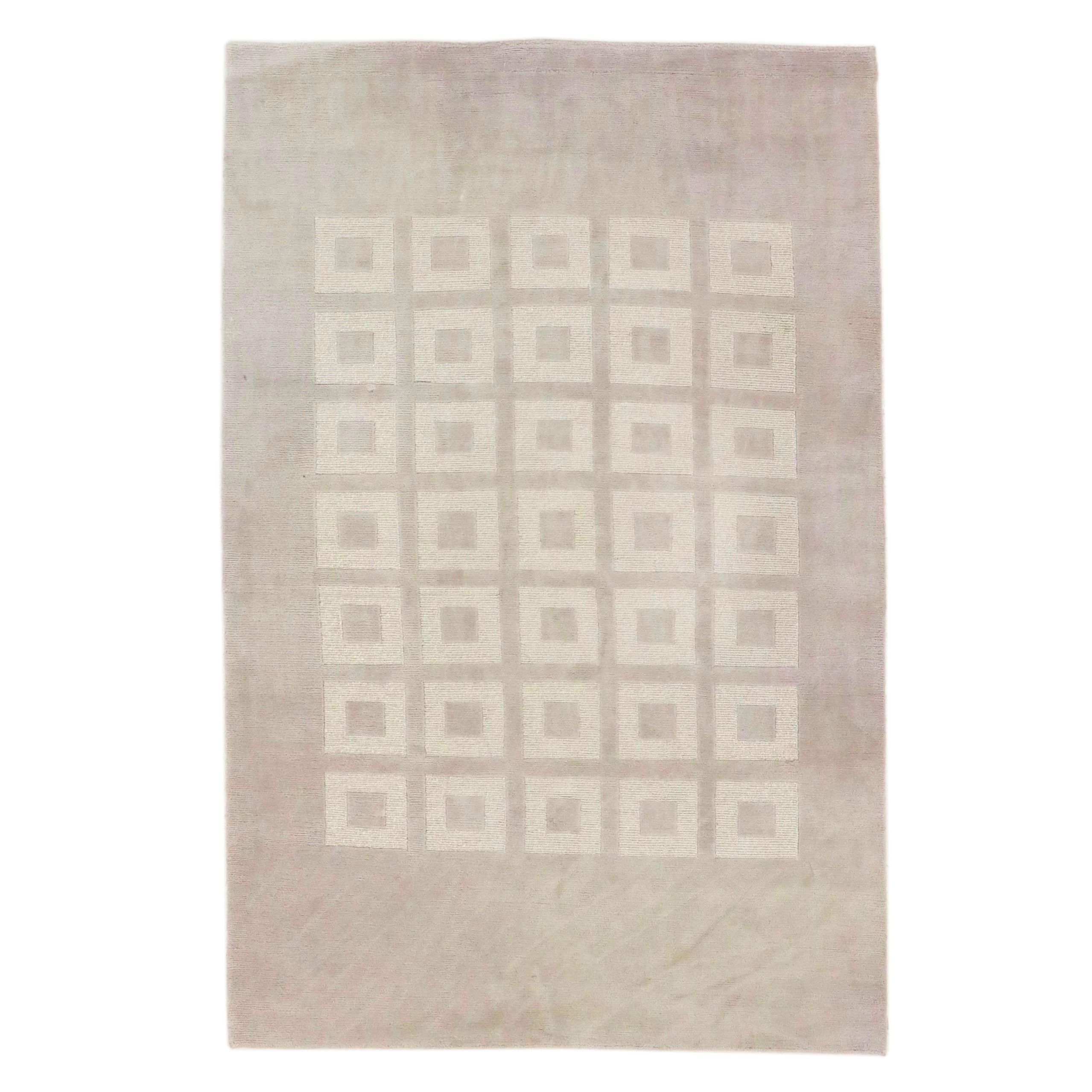 6'6 x 10' Hand-Knotted Mat The Basics "Marmara" Contemporary Area Rug