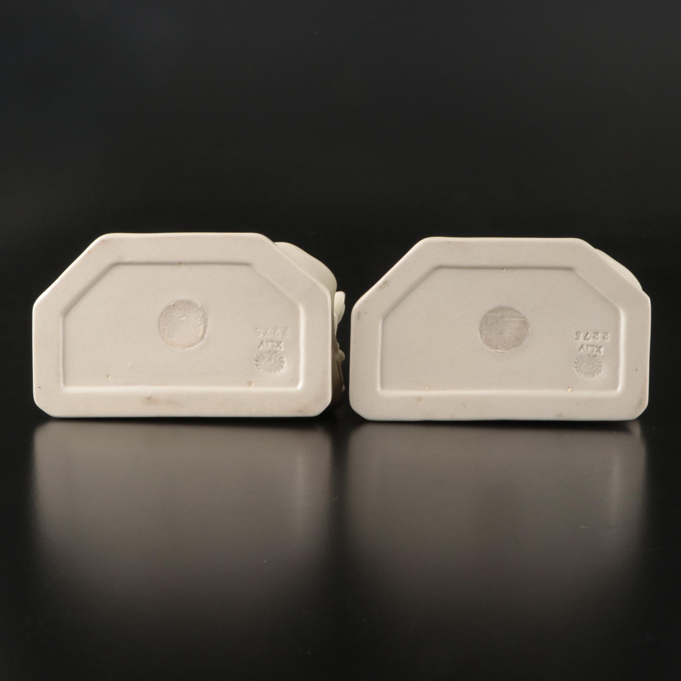 Rookwood Pottery Raven Bookends, 1944