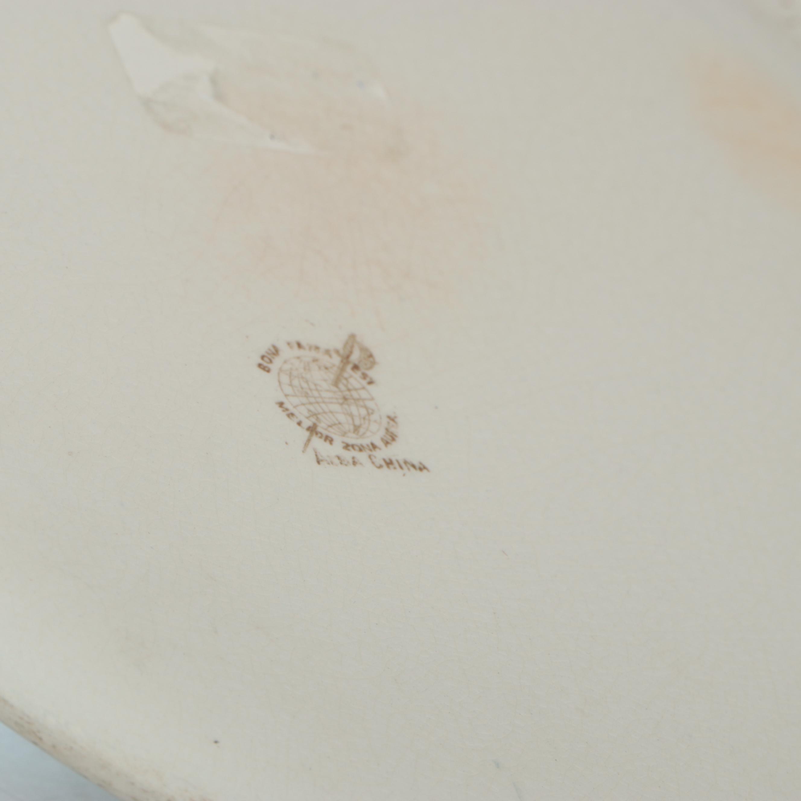 Alba China Rococo Style Floral Ceramic Jardinière and Stand