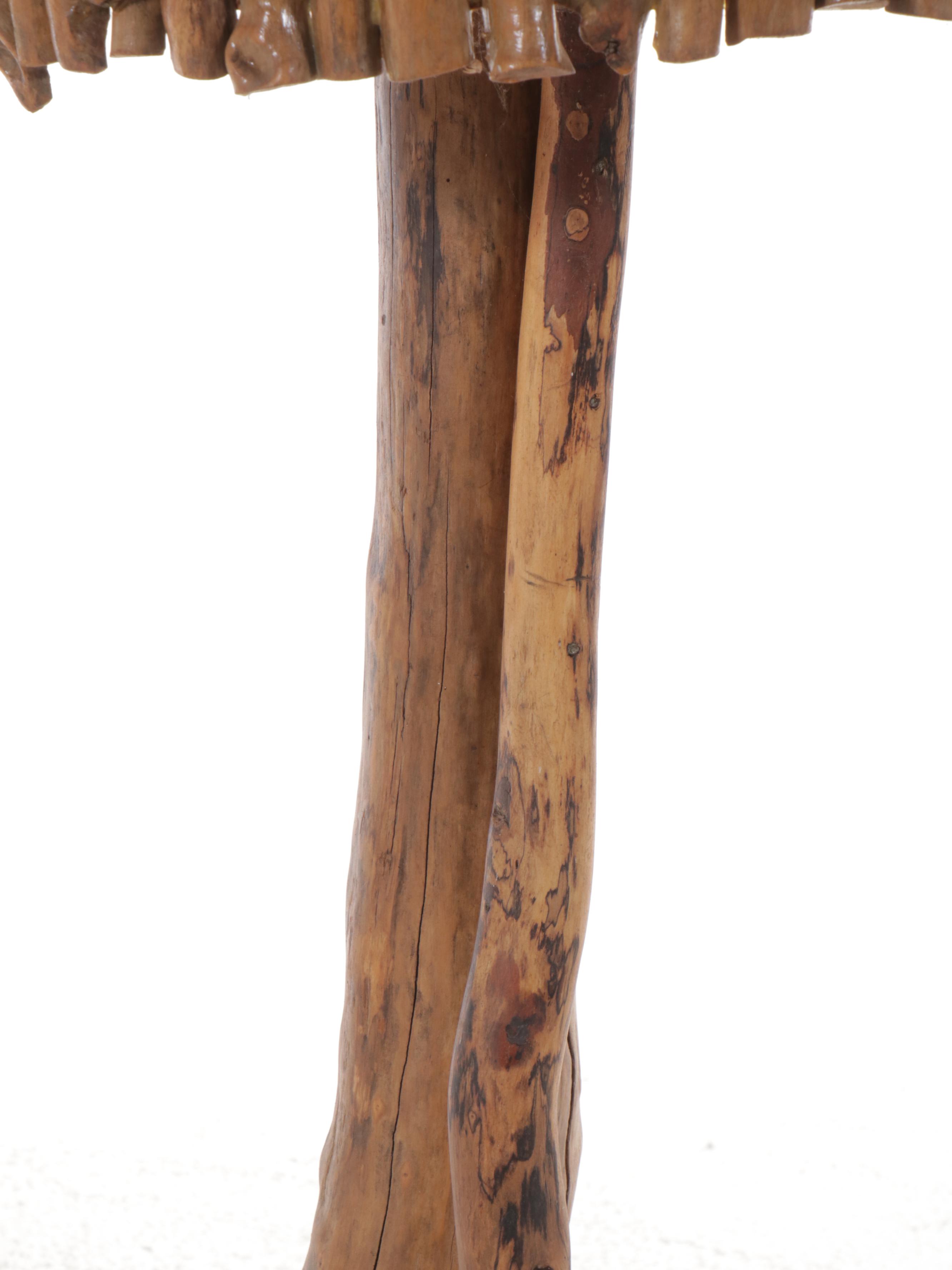 Robert Beaven American Folk Art Branch and Root Round Side Table, 20th Century