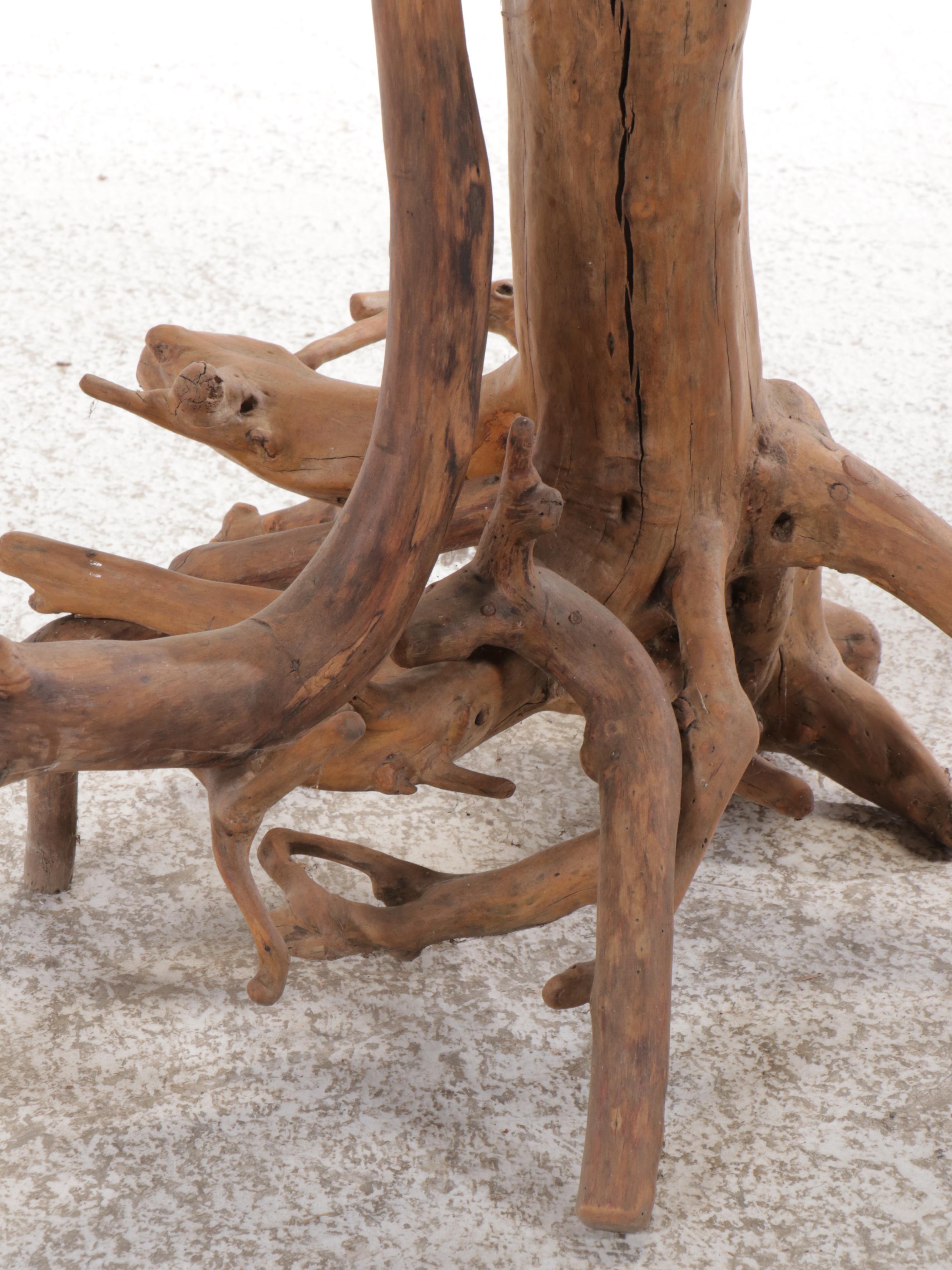 Robert Beaven American Folk Art Branch and Root Round Side Table, 20th Century