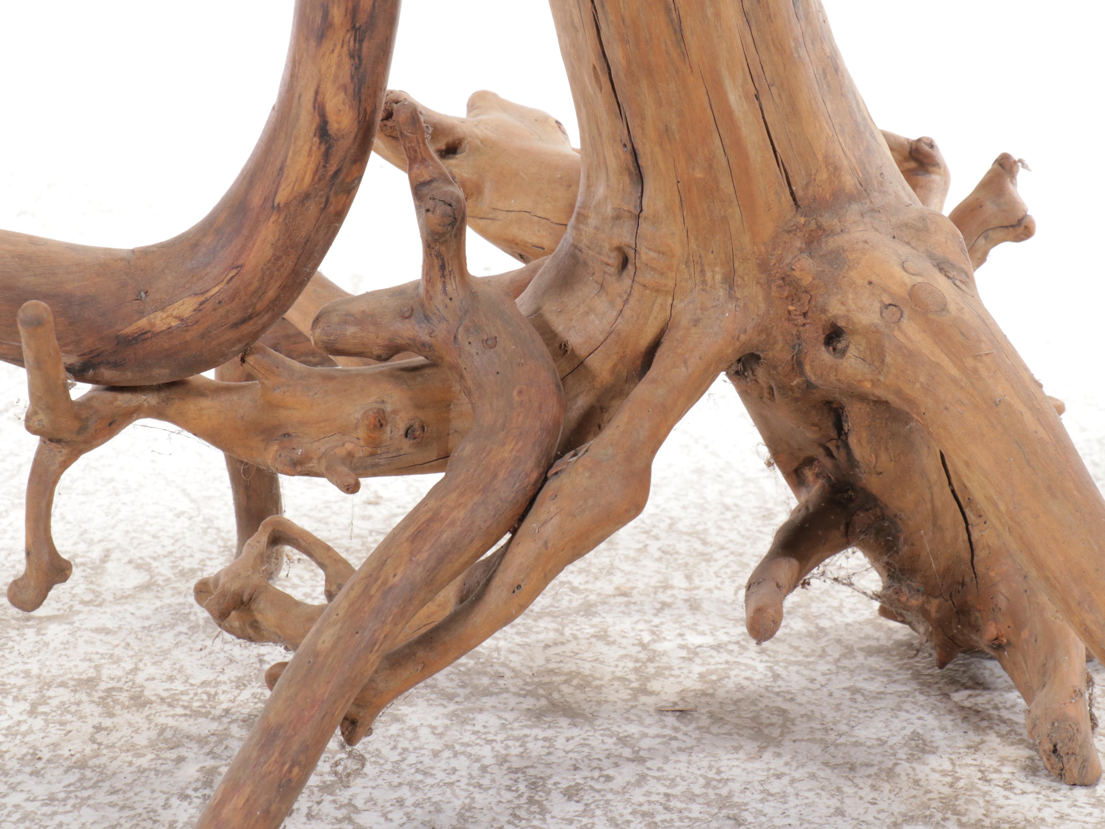 Robert Beaven American Folk Art Branch and Root Round Side Table, 20th Century