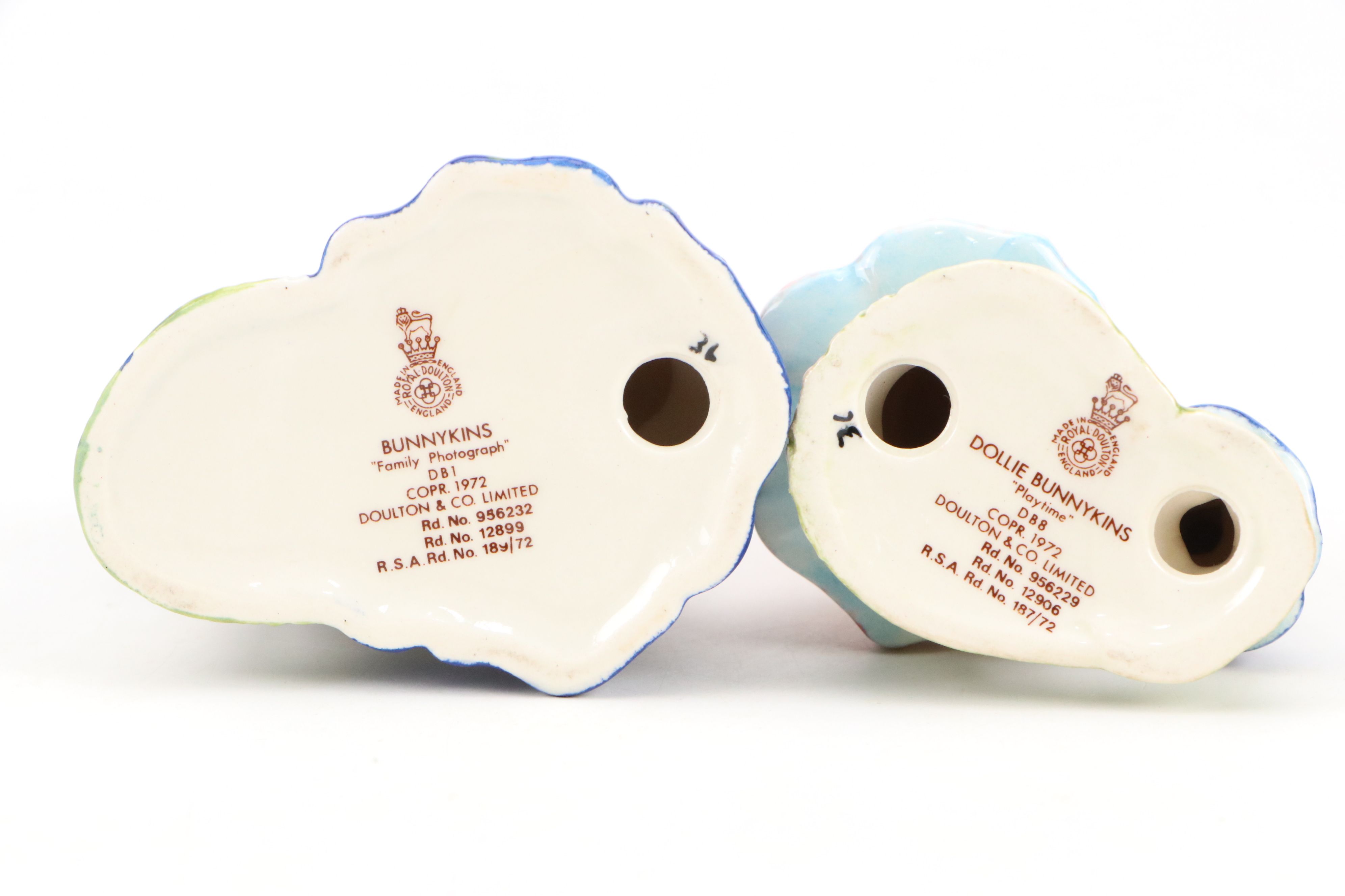 Royal Doulton "Family Photograph" with Bunnykins Figurines with Ceramic Dish