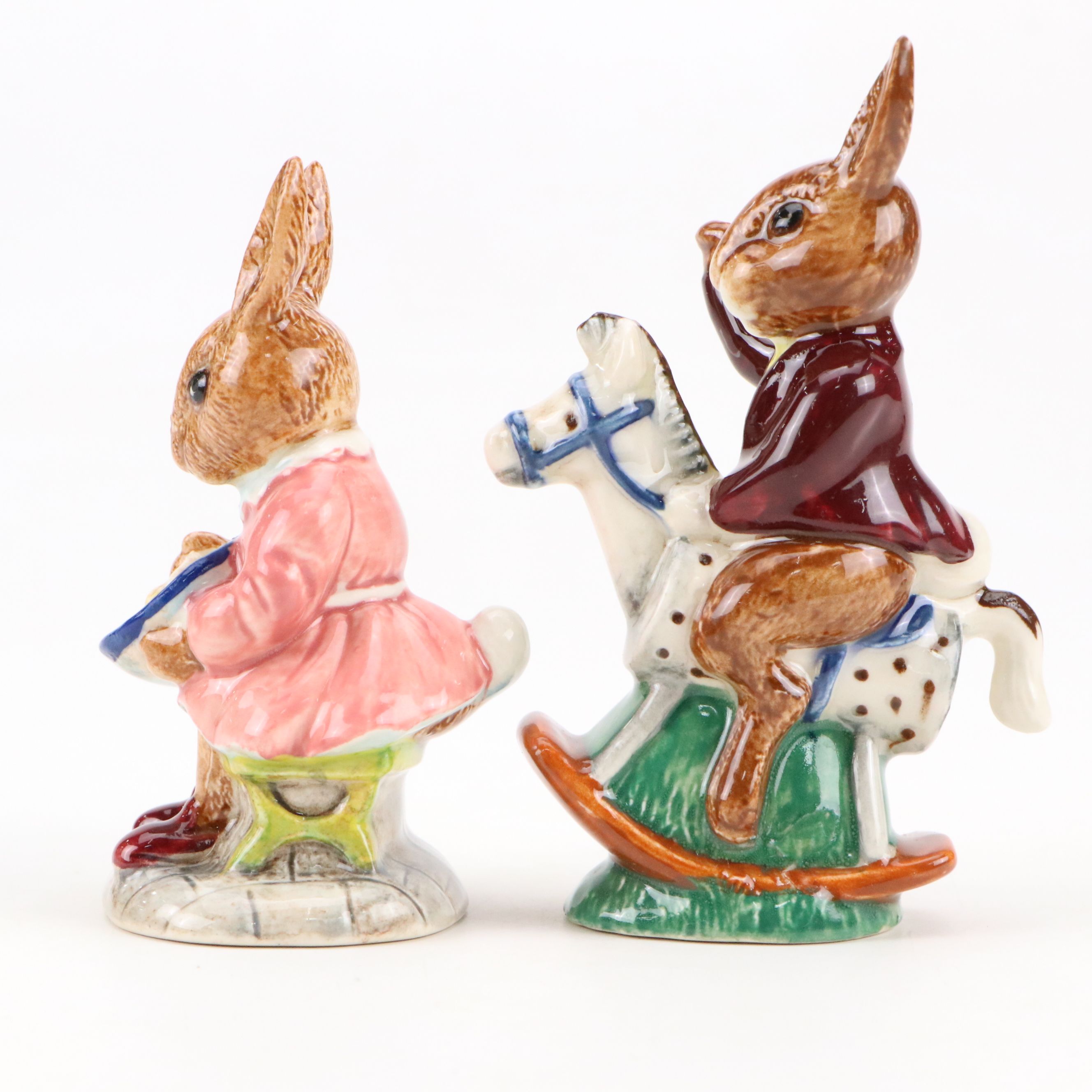 Royal Doulton "Family Photograph" with Bunnykins Figurines with Ceramic Dish
