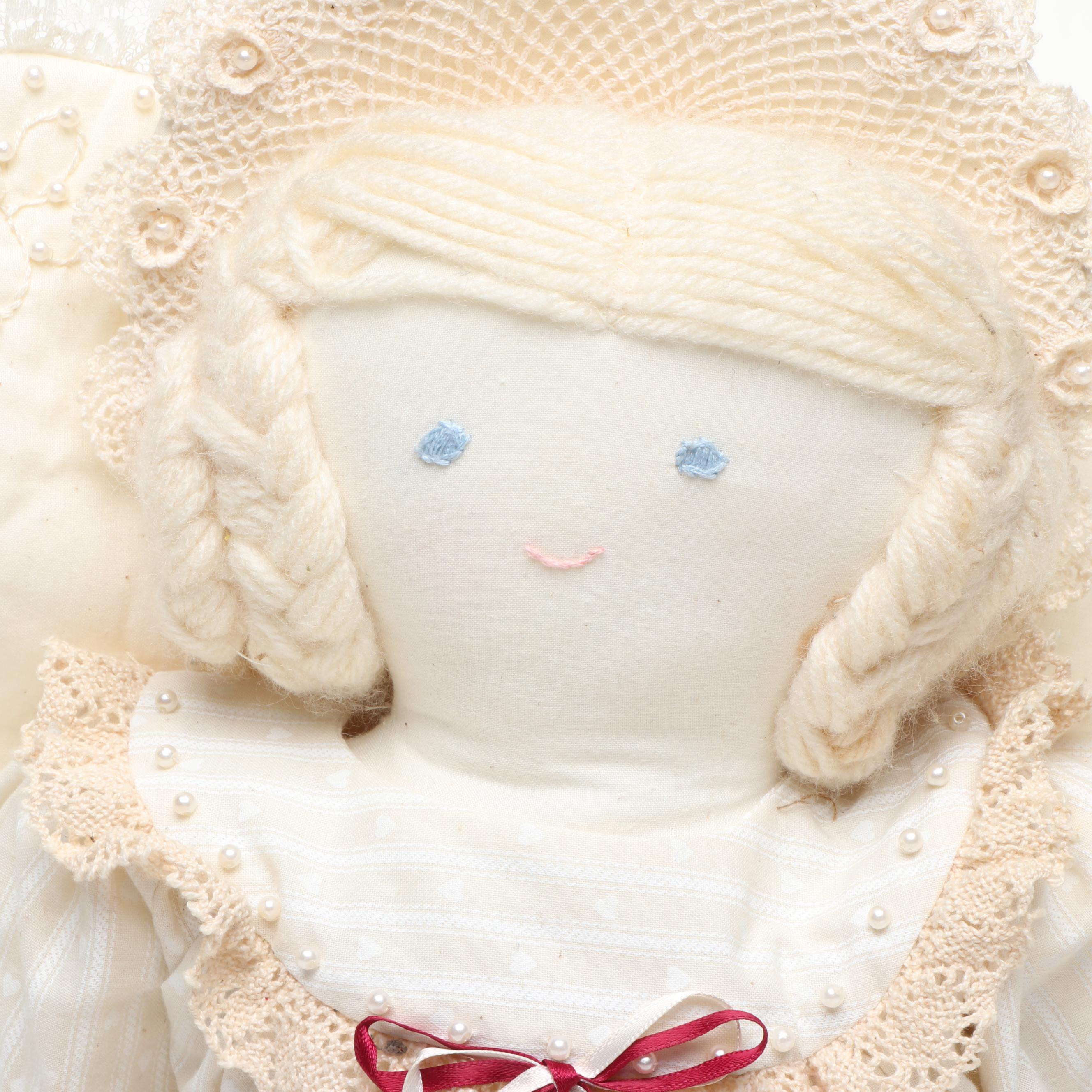 Cloth Angel Doll with Season Flag and Metal Crosses