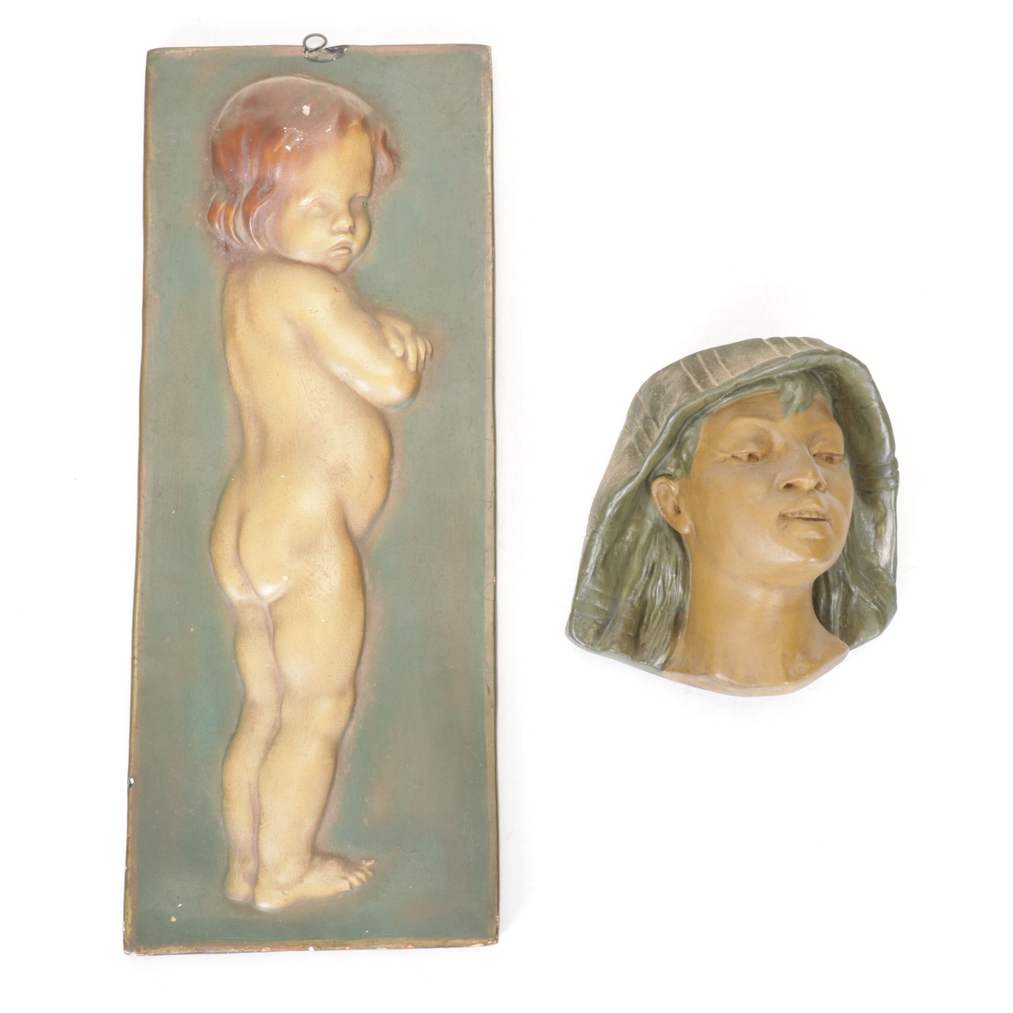 Chalkware Match Holder & Wall Decor