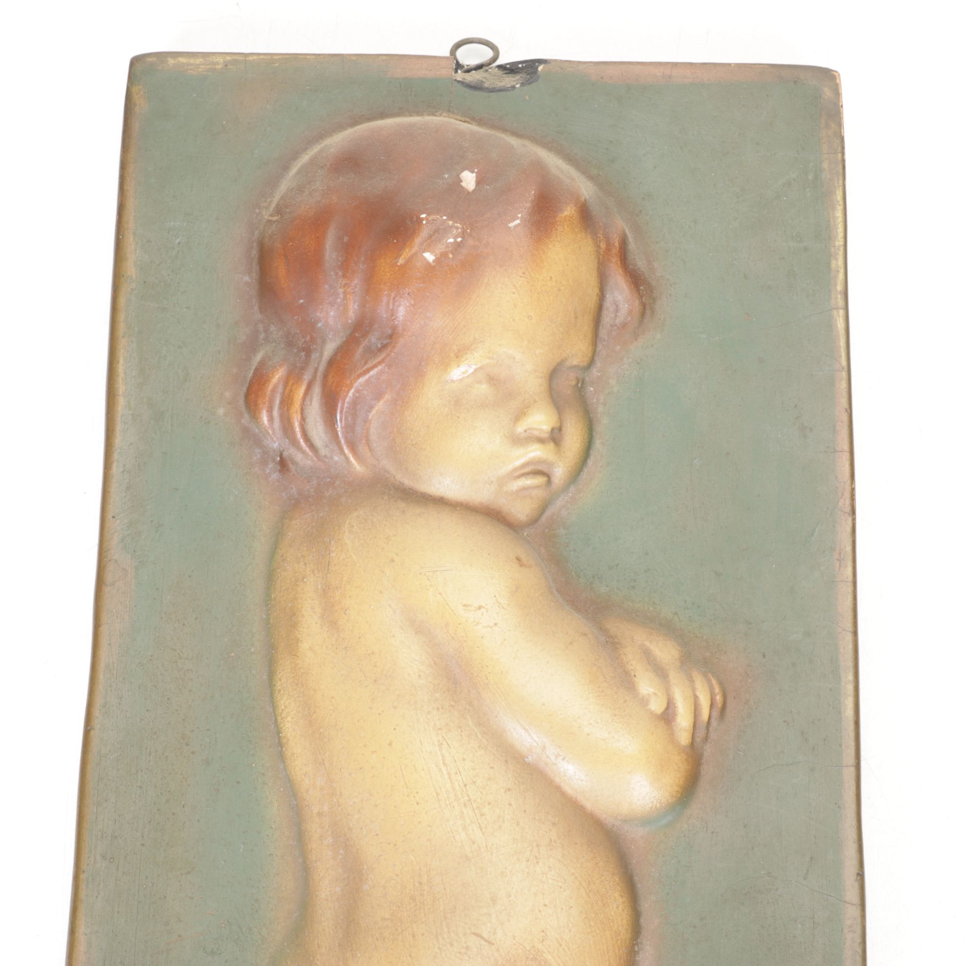 Chalkware Match Holder & Wall Decor