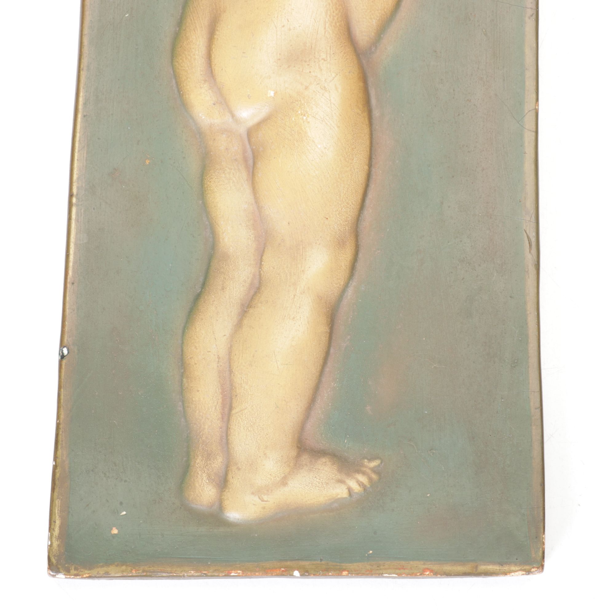 Chalkware Match Holder & Wall Decor