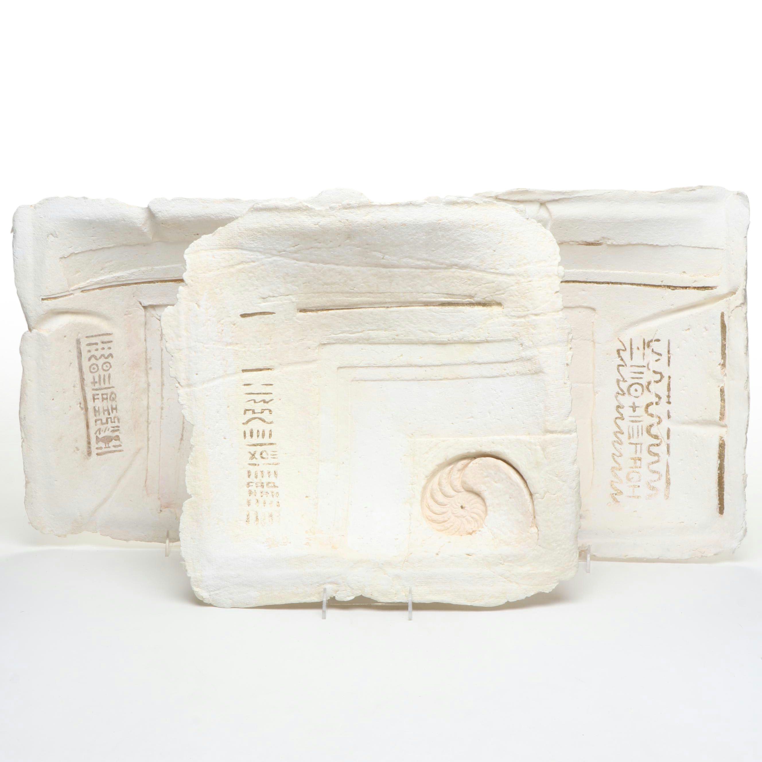 Egyptian-Inspired Cast Paper Relief Panels